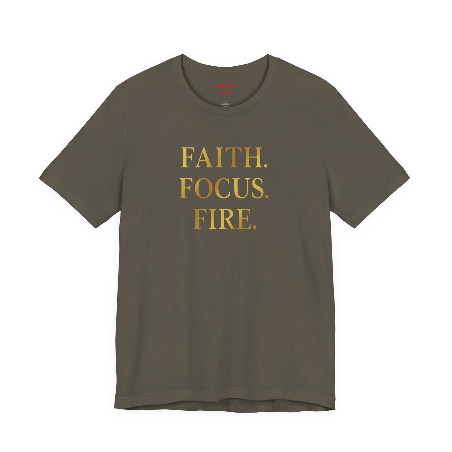 Faith Focus Fire T-Shirt | Inspirational Christian Apparel, Motivational Unisex Tee, Casual Everyday Wear, Holiday & Celebration Gift