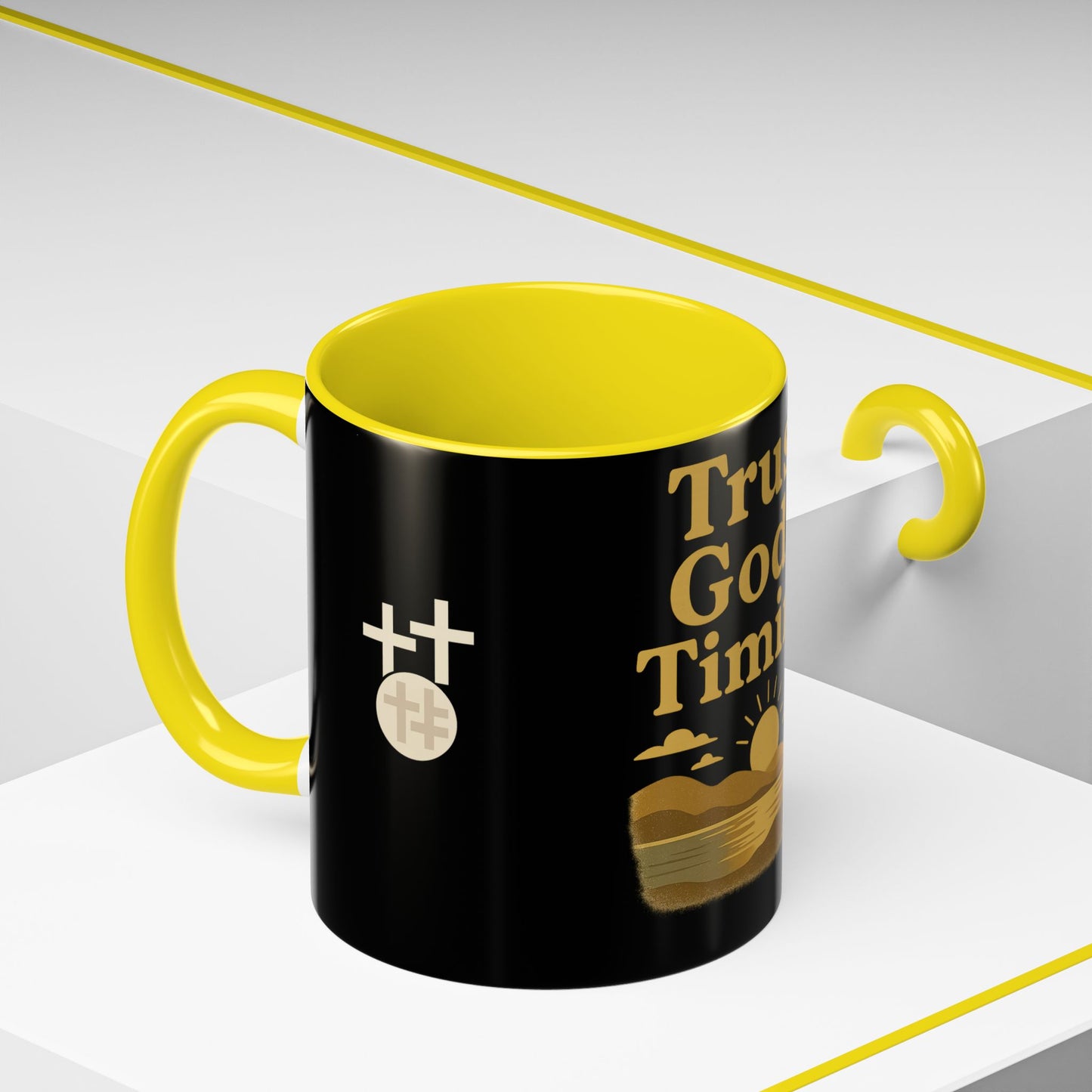 Trust God's Timing Christian Coffee Mug – Inspirational Accent Cup (11oz & 15oz), Faith-Based Gift for Coffee & Tea Lovers
