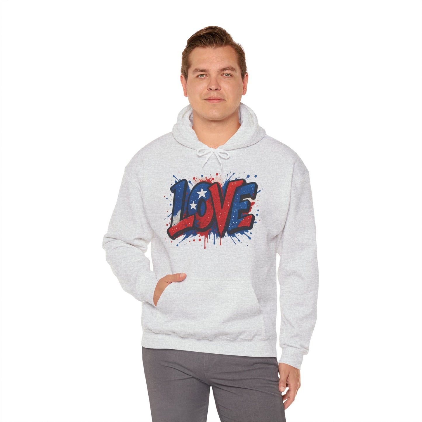 Unisex Hooded Sweatshirt with 'LOVE' Design - Cozy Gift for Friends, Valentine's Day, Casual Wear, Relaxation, Everyday Use