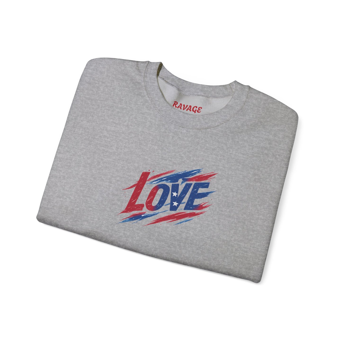 Patriotic Love Sweatshirt | Unisex Crewneck, Cozy Top for Celebrations, Gifts, Independence Day, Casual Style, Everyday Comfort