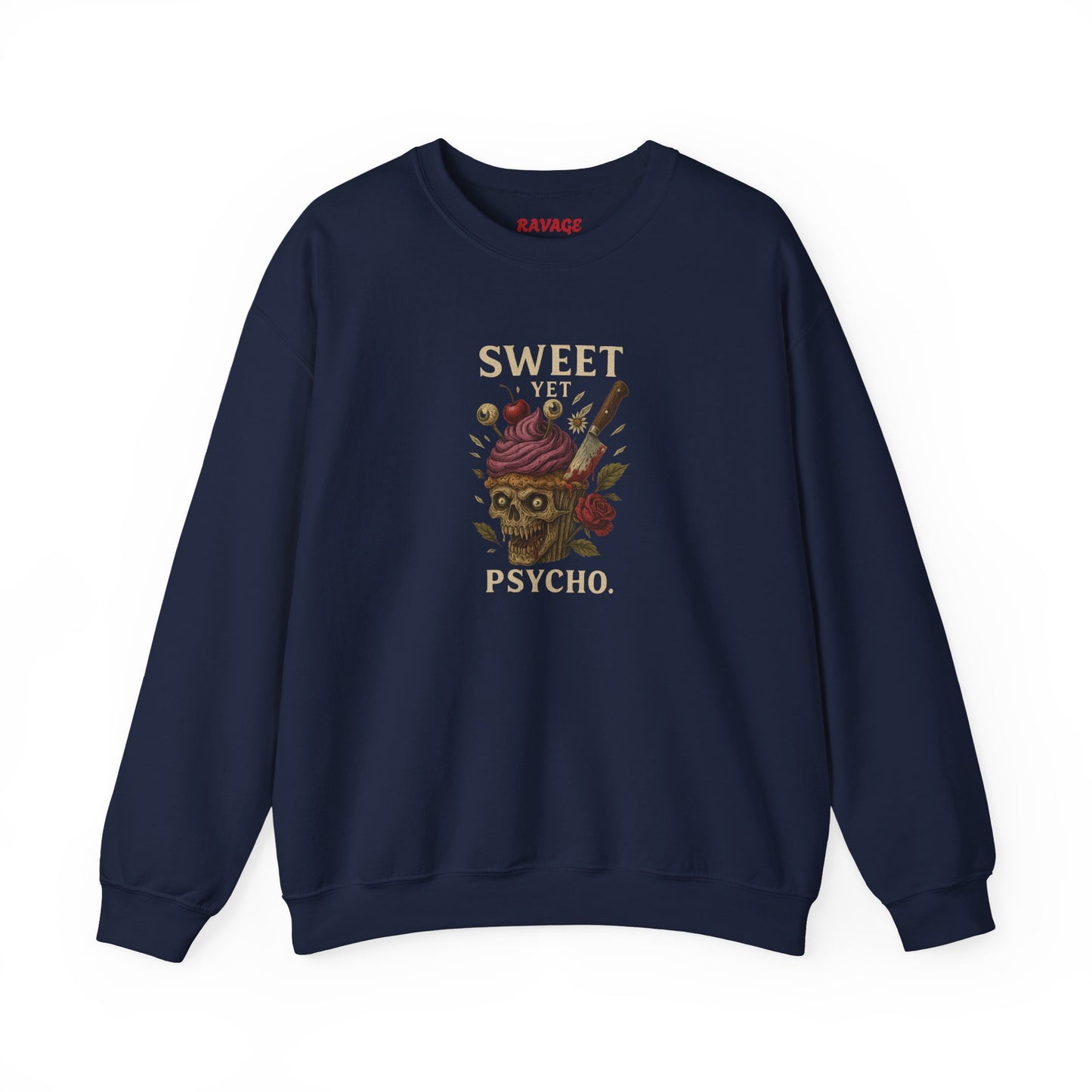 SWEET YET PSYCHO Unisex Crewneck Sweatshirt – Heavy Blend Pullover for Casual Wear | Cozy Streetwear Gift for Her, Feminist Fashion Statement
