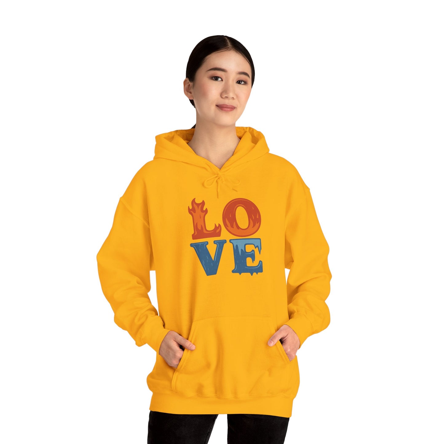 Unisex Hooded Sweatshirt with 'LOVE' Design - Cozy Gift for Friends, Valentine's Day, Casual Wear, Relaxation, Everyday Use