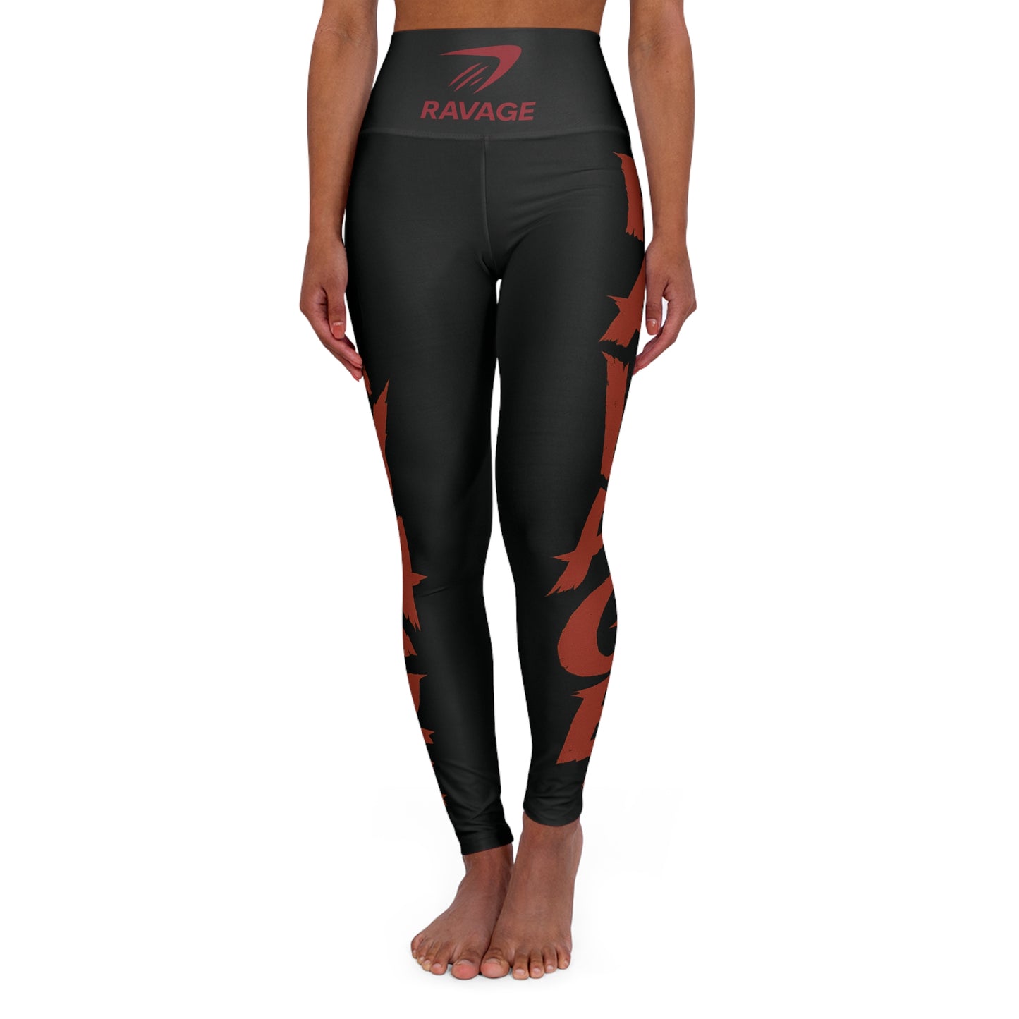 RAVAGE High Waisted Yoga Leggings – Stylish Workout Tights, Athletic Gym Apparel, Activewear for Fitness Enthusiasts and Yoga Lovers