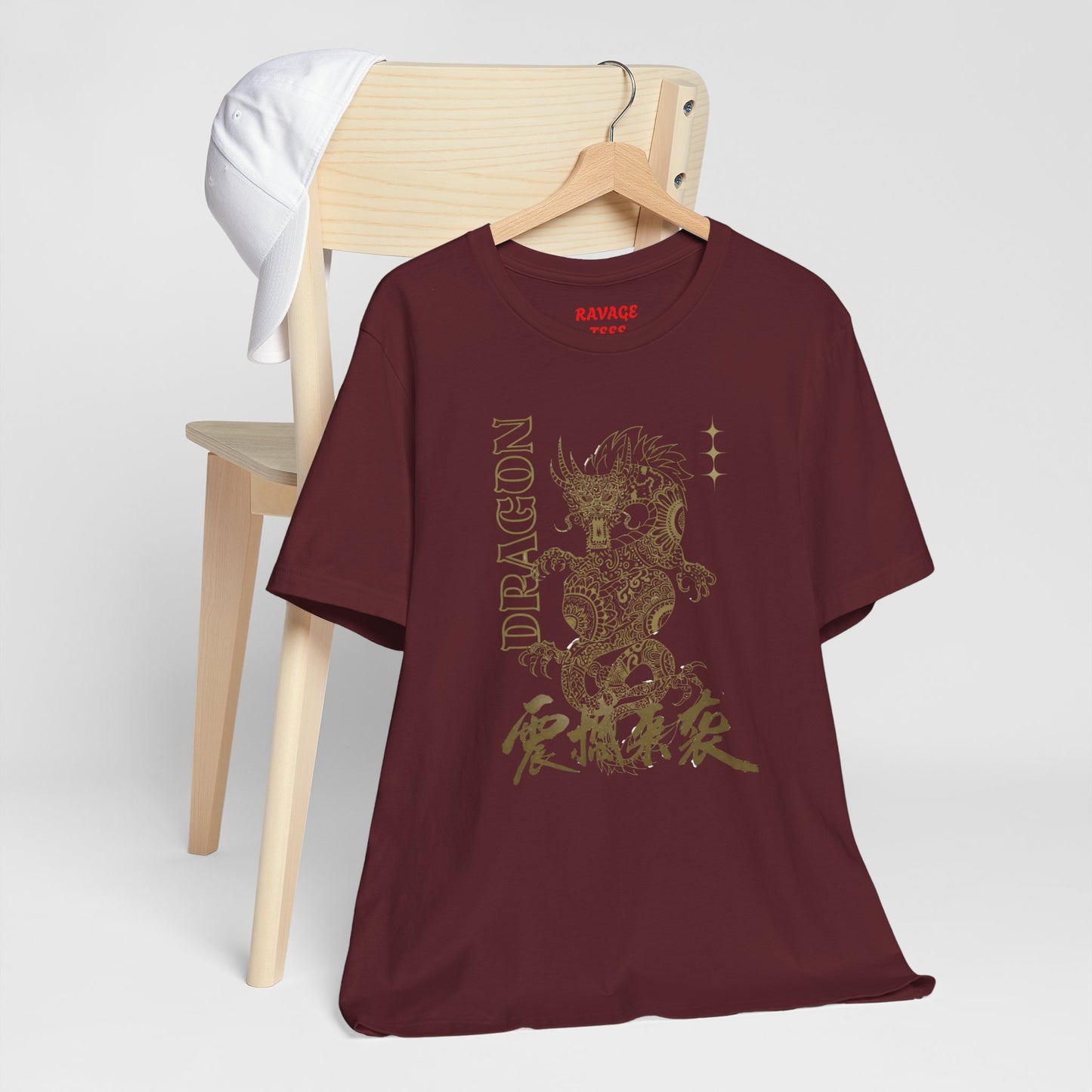 Gold Oriental Dragon Vintage Tee