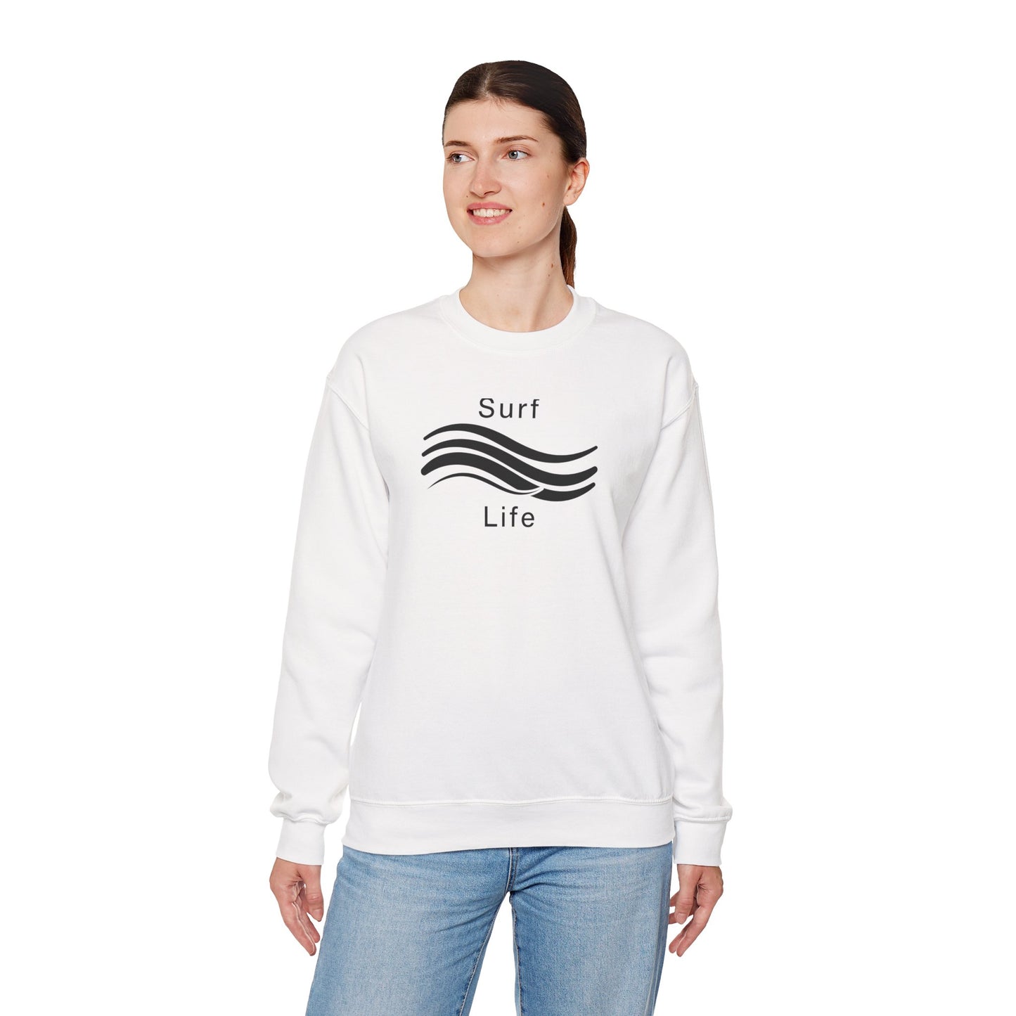 Surf Life Unisex Crewneck Sweatshirt | Beach Vibes, California Style, Perfect for Surfers