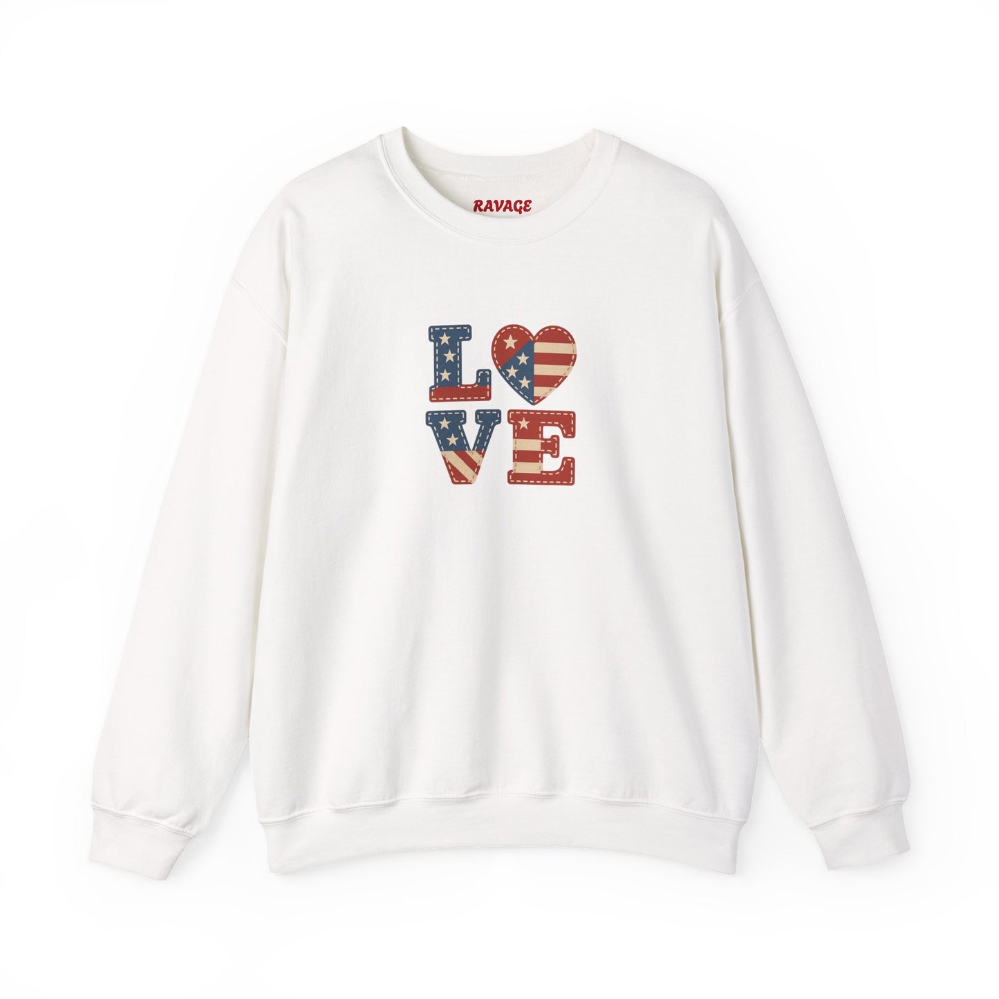Patriotic Love Sweatshirt | Unisex Crewneck, Cozy Top for Celebrations, Gifts, Independence Day, Casual Style, Everyday Comfort