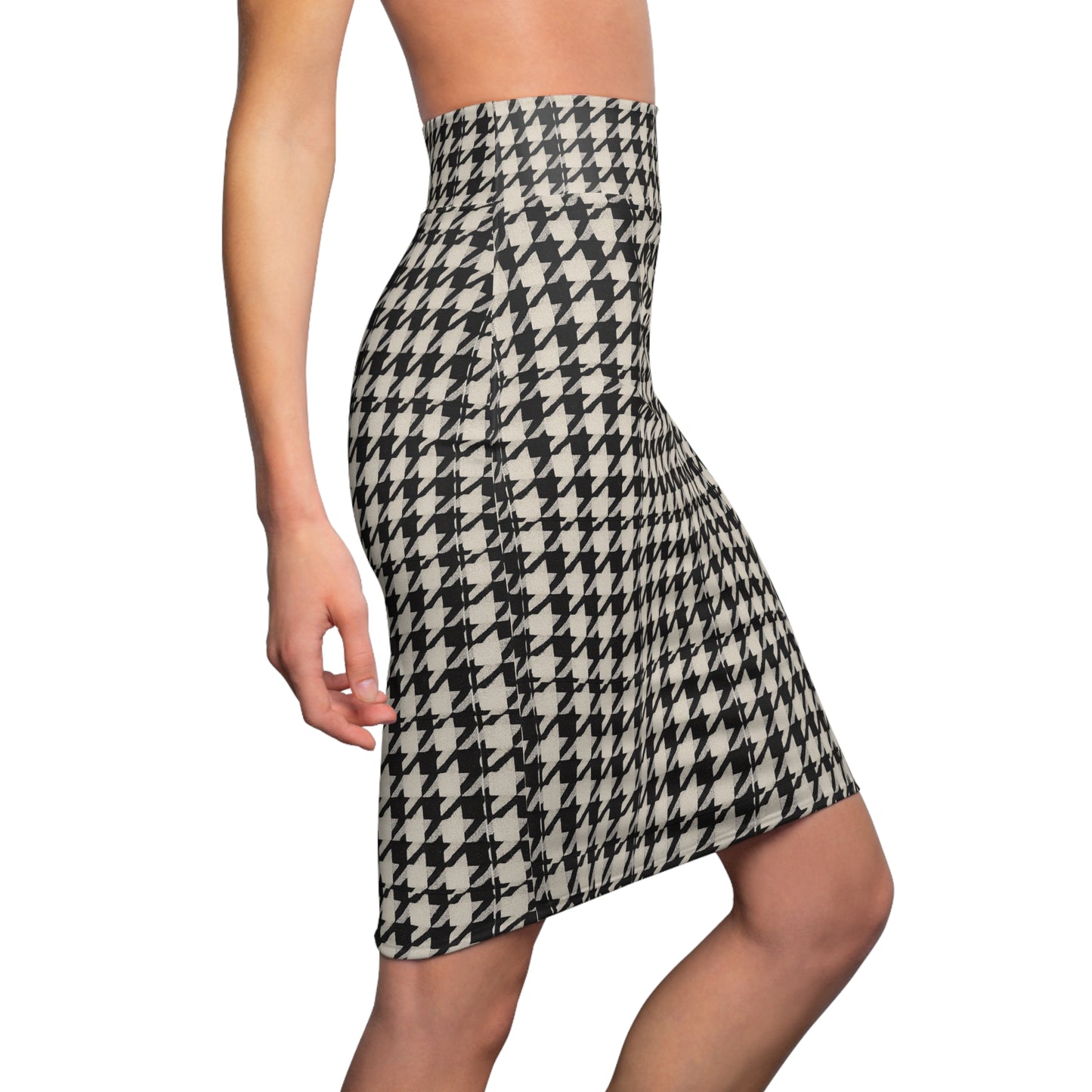 Chic Houndstooth Pencil Skirt, Women's Fashion, Office Wear, Casual Outfit, Stylish Midi Skirt, Perfect for All Occasions