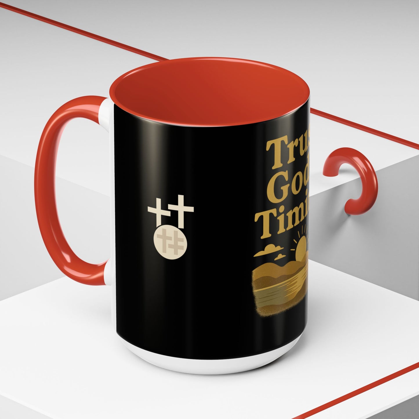 Trust God's Timing Christian Coffee Mug – Inspirational Accent Cup (11oz & 15oz), Faith-Based Gift for Coffee & Tea Lovers