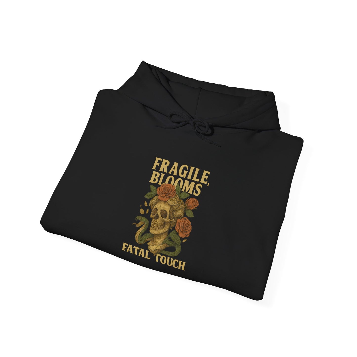 FRAGILE BLOOM FATAL TOUCH Graphic Hoodie – Unisex Pullover Sweatshirt for Nature Lovers | Cozy Streetwear for Spring, Casual Wear & Eco-Friendly Gifts