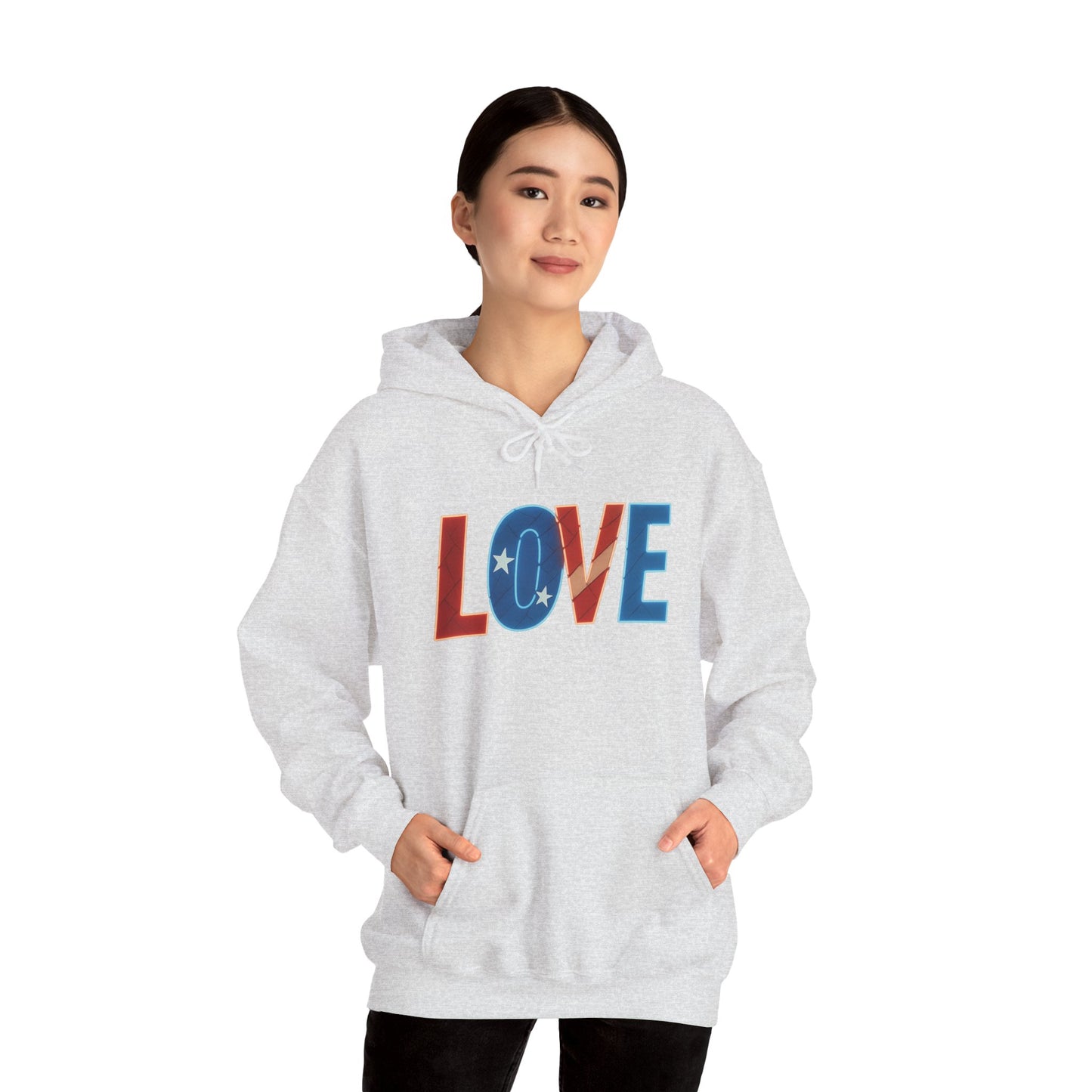 Unisex Hooded Sweatshirt with 'LOVE' Design - Cozy Gift for Friends, Valentine's Day, Casual Wear, Relaxation, Everyday Use