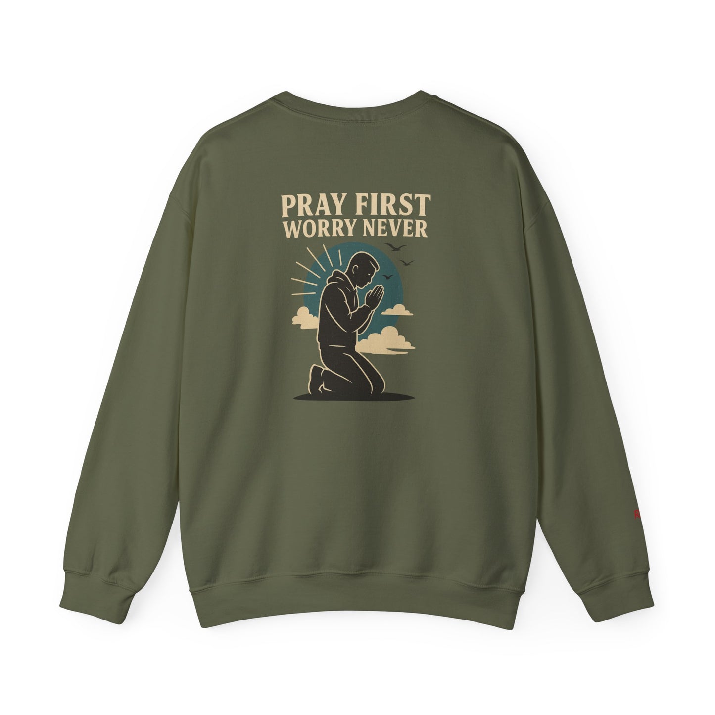 Pray First Worry Never Faith & Prayer Sweatshirt - Unisex Crewneck