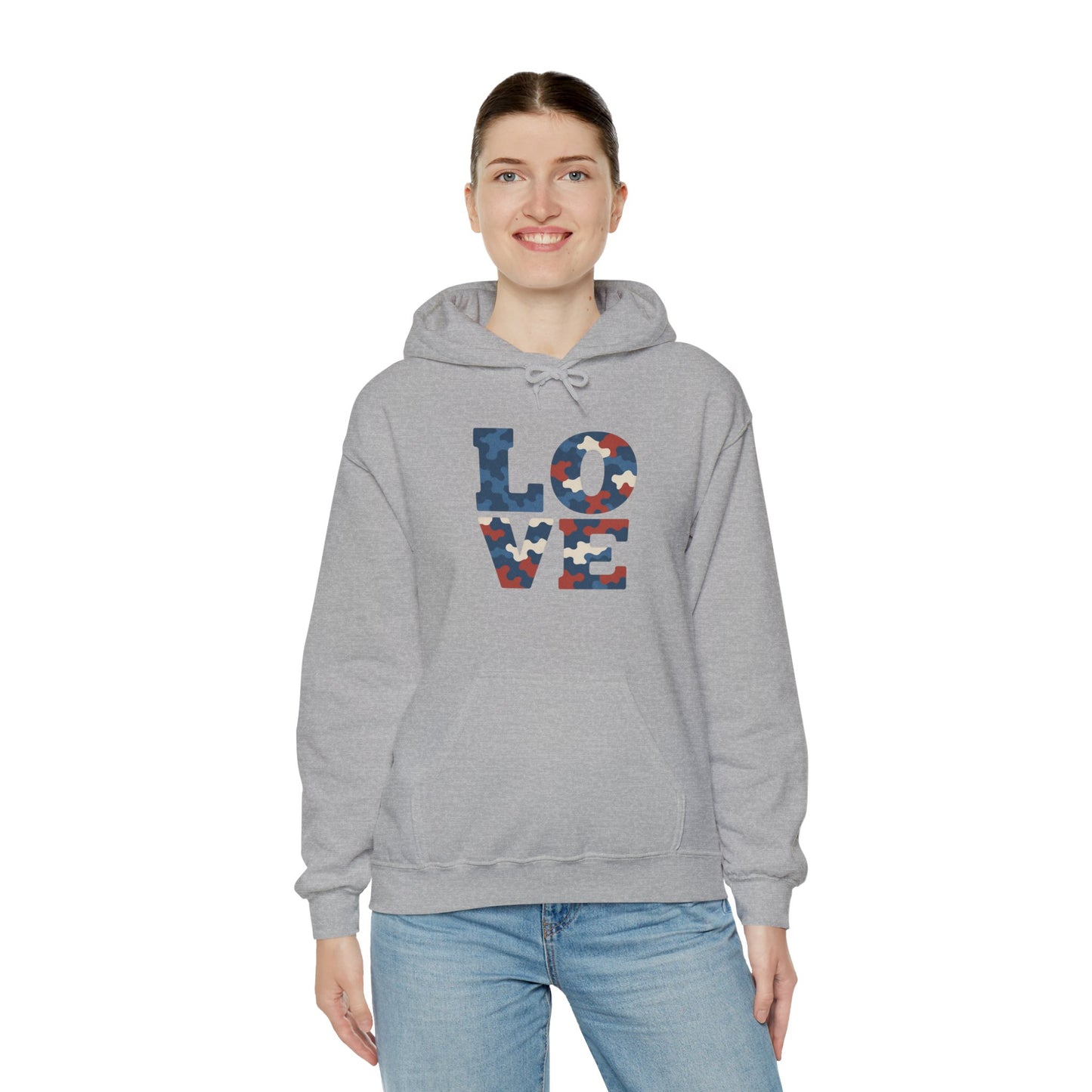 Unisex Hooded Sweatshirt with 'LOVE' Design - Cozy Gift for Friends, Valentine's Day, Casual Wear, Relaxation, Everyday Use