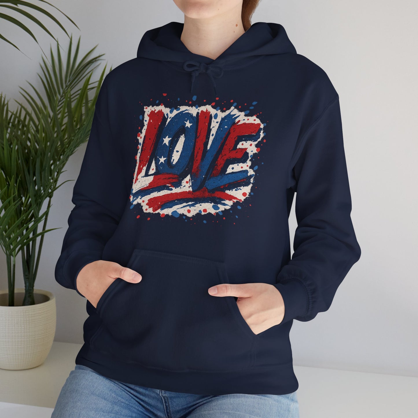 Unisex Hooded Sweatshirt with 'LOVE' Design - Cozy Gift for Friends, Valentine's Day, Casual Wear, Relaxation, Everyday Use