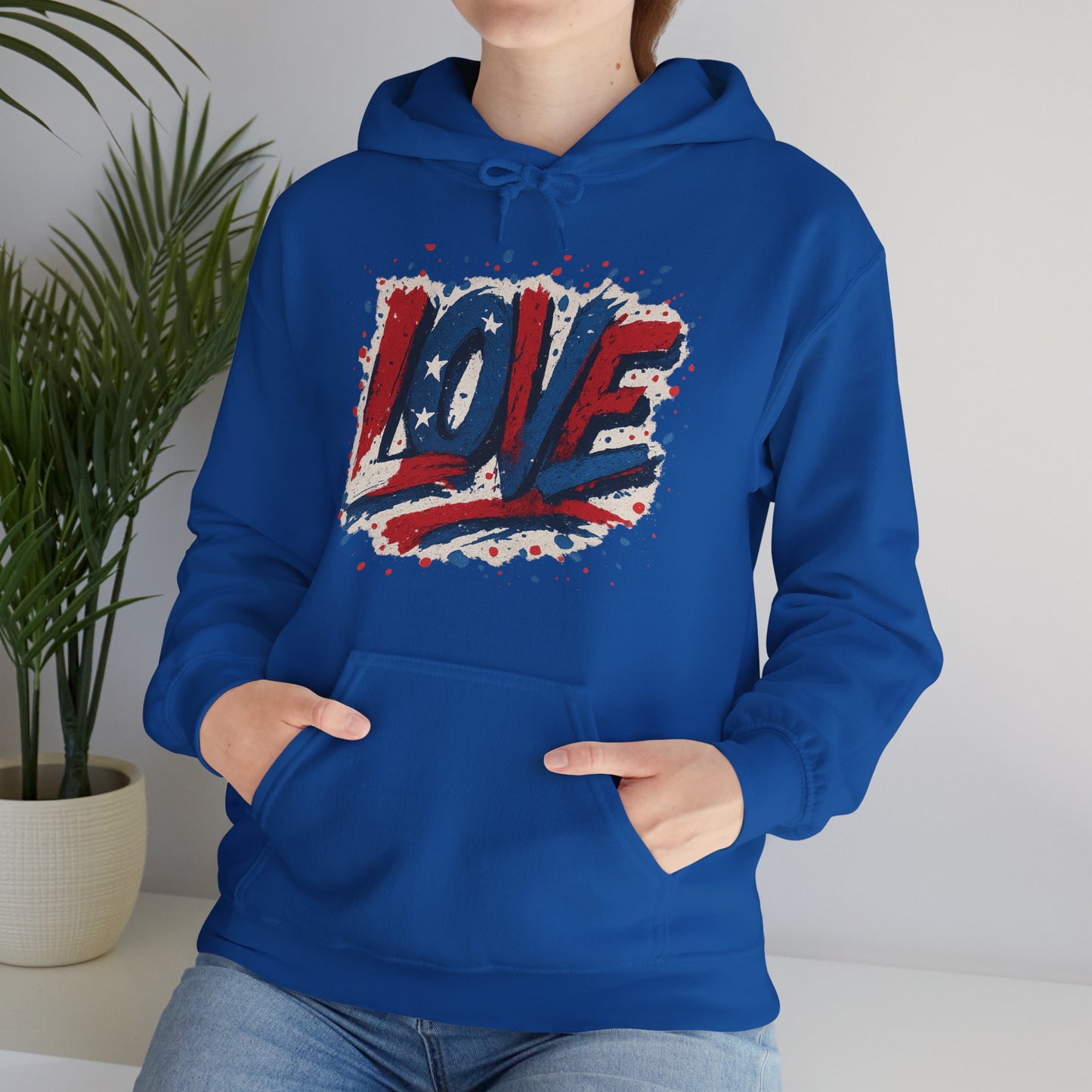 Unisex Hooded Sweatshirt with 'LOVE' Design - Cozy Gift for Friends, Valentine's Day, Casual Wear, Relaxation, Everyday Use
