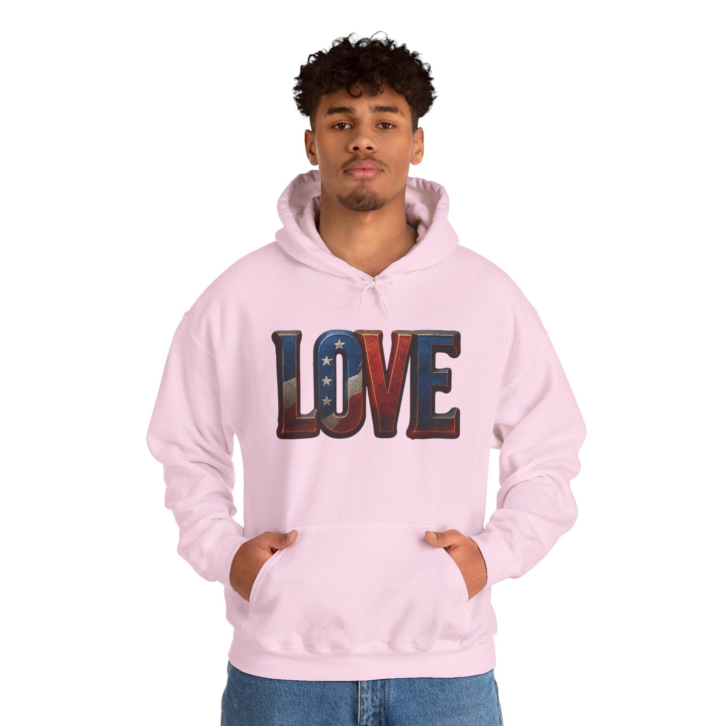 Unisex Hooded Sweatshirt with 'LOVE' Design - Cozy Gift for Friends, Valentine's Day, Casual Wear, Relaxation, Everyday Use