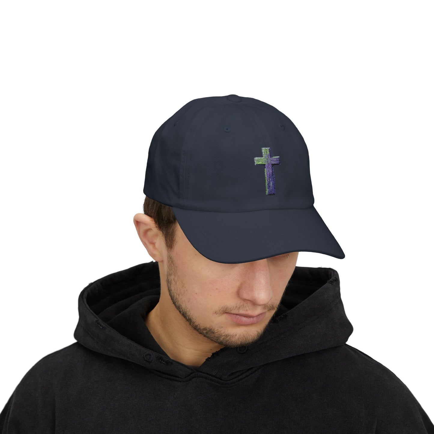 Classic Cap with Colorful Cross Design - Faith-Based Hat, Gift for Dads, Casual Wear, Stylish Accessory