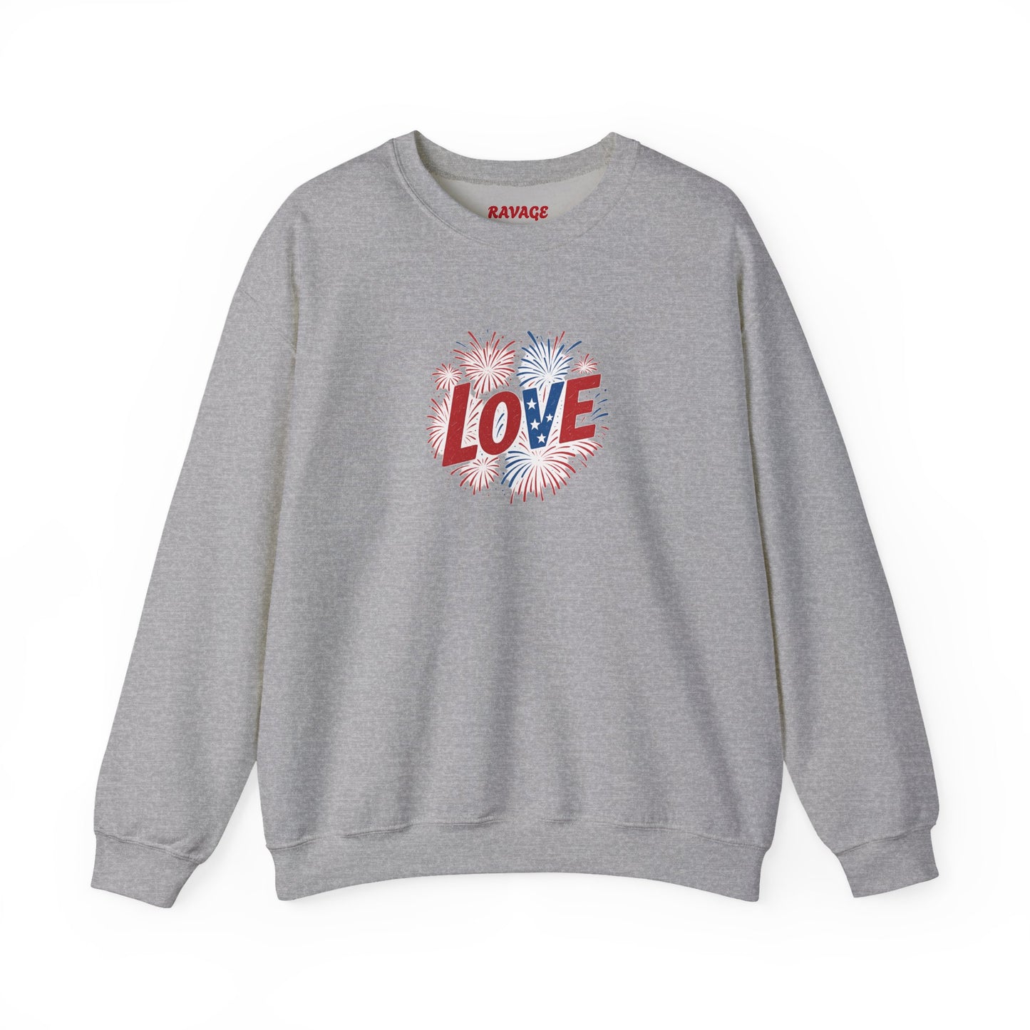 Patriotic Love Sweatshirt | Unisex Crewneck, Cozy Top for Celebrations, Gifts, Independence Day, Casual Style, Everyday Comfort