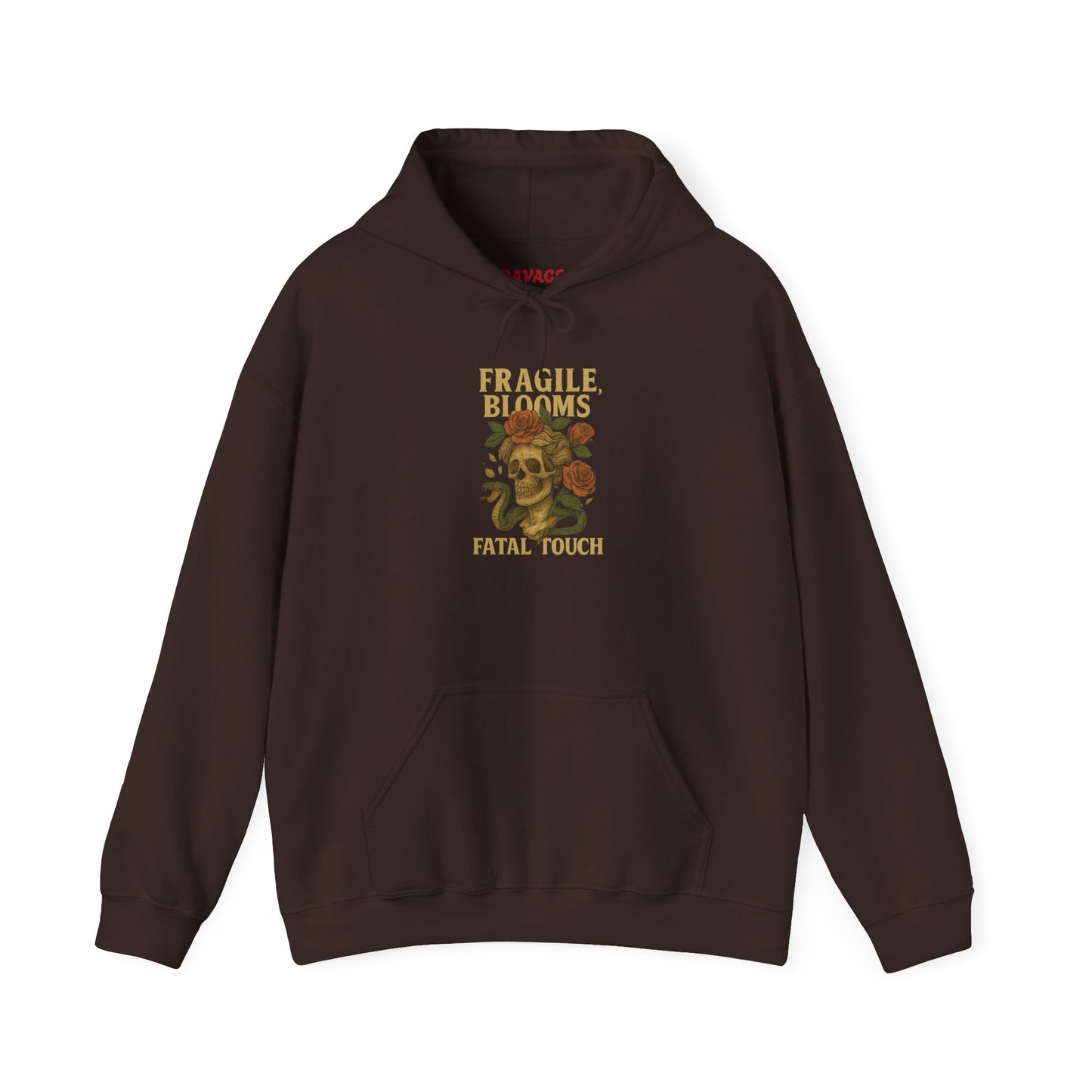 FRAGILE BLOOM FATAL TOUCH Graphic Hoodie – Unisex Pullover Sweatshirt for Nature Lovers | Cozy Streetwear for Spring, Casual Wear & Eco-Friendly Gifts