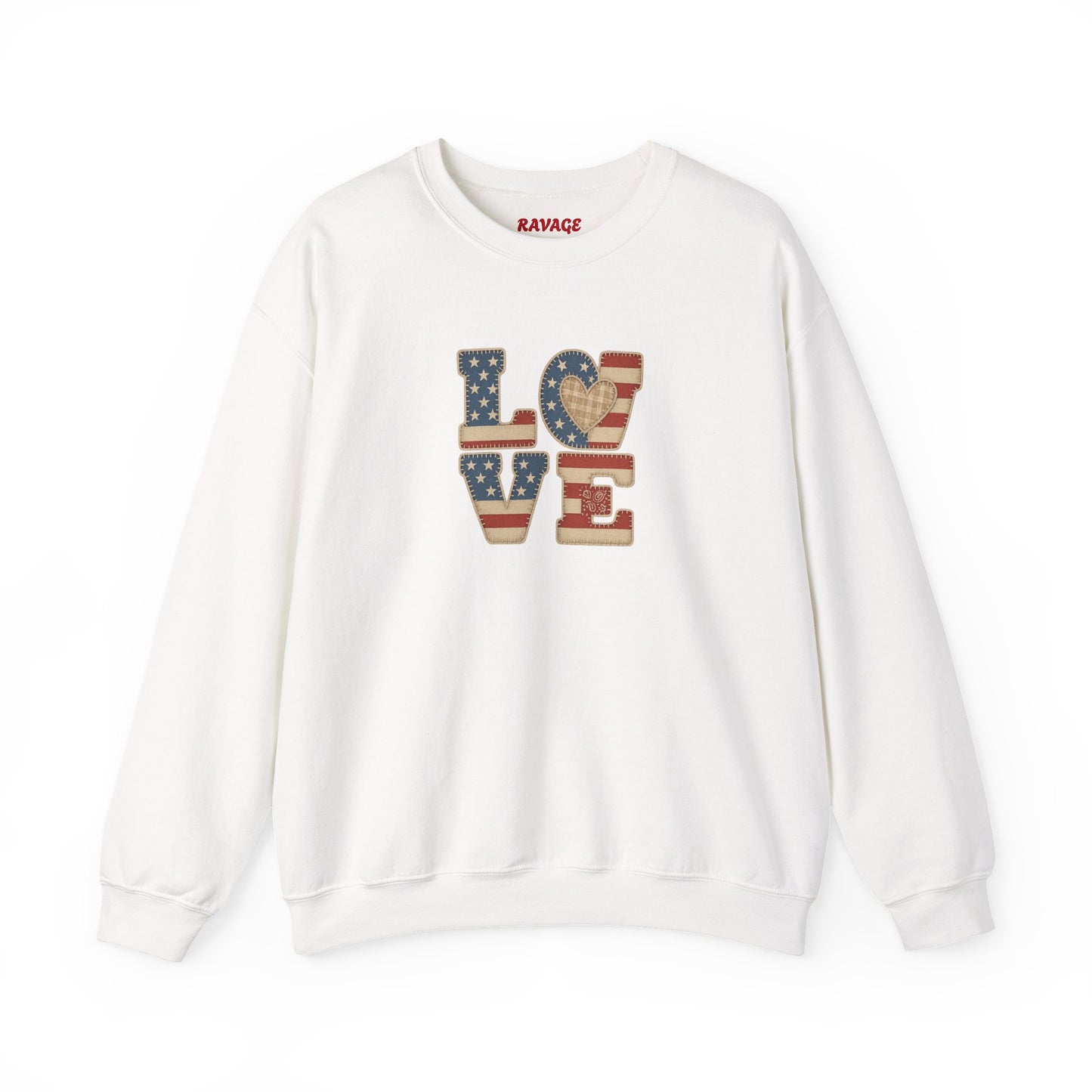 Patriotic Love Sweatshirt | Unisex Crewneck, Cozy Top for Celebrations, Gifts, Independence Day, Casual Style, Everyday Comfort