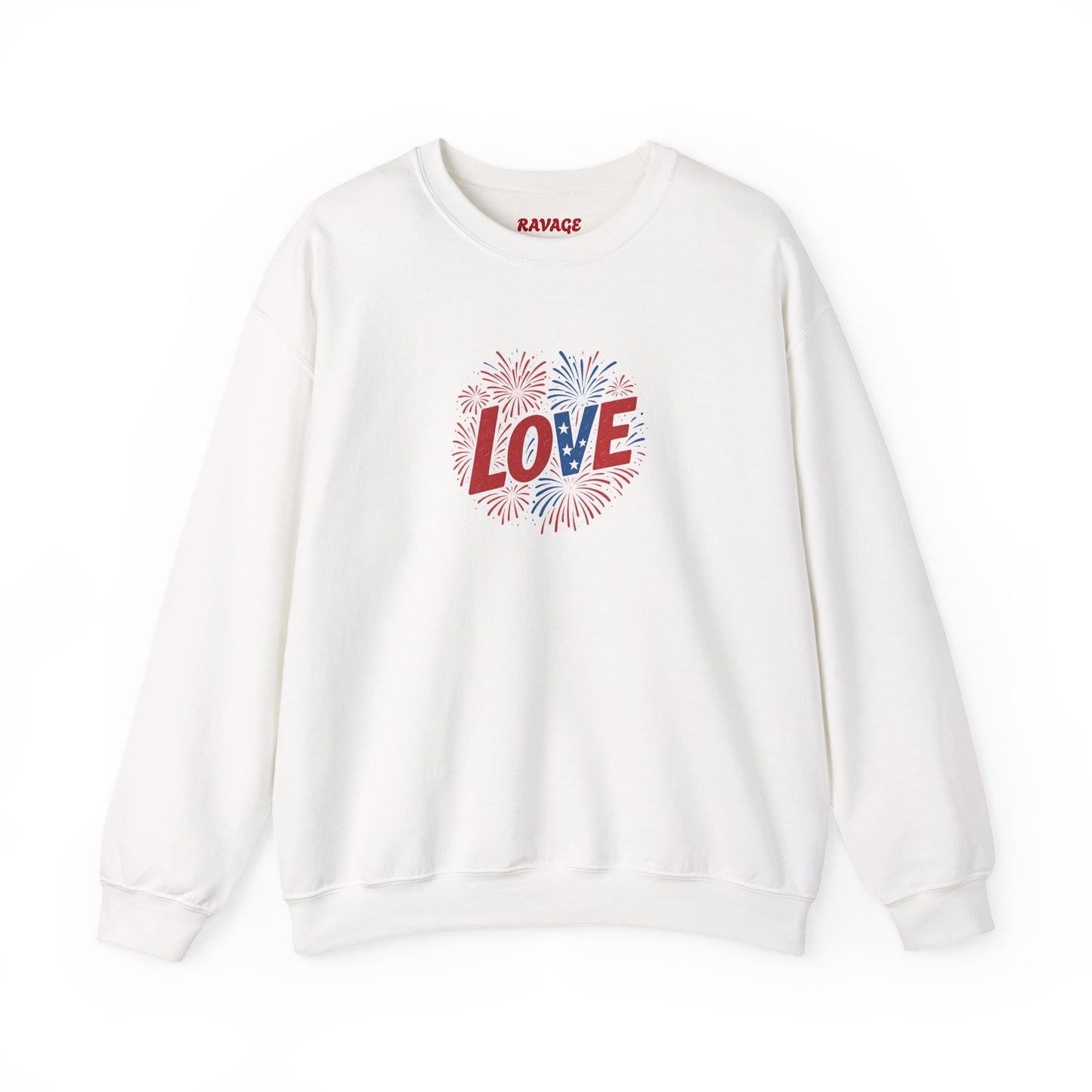 Patriotic Love Sweatshirt | Unisex Crewneck, Cozy Top for Celebrations, Gifts, Independence Day, Casual Style, Everyday Comfort