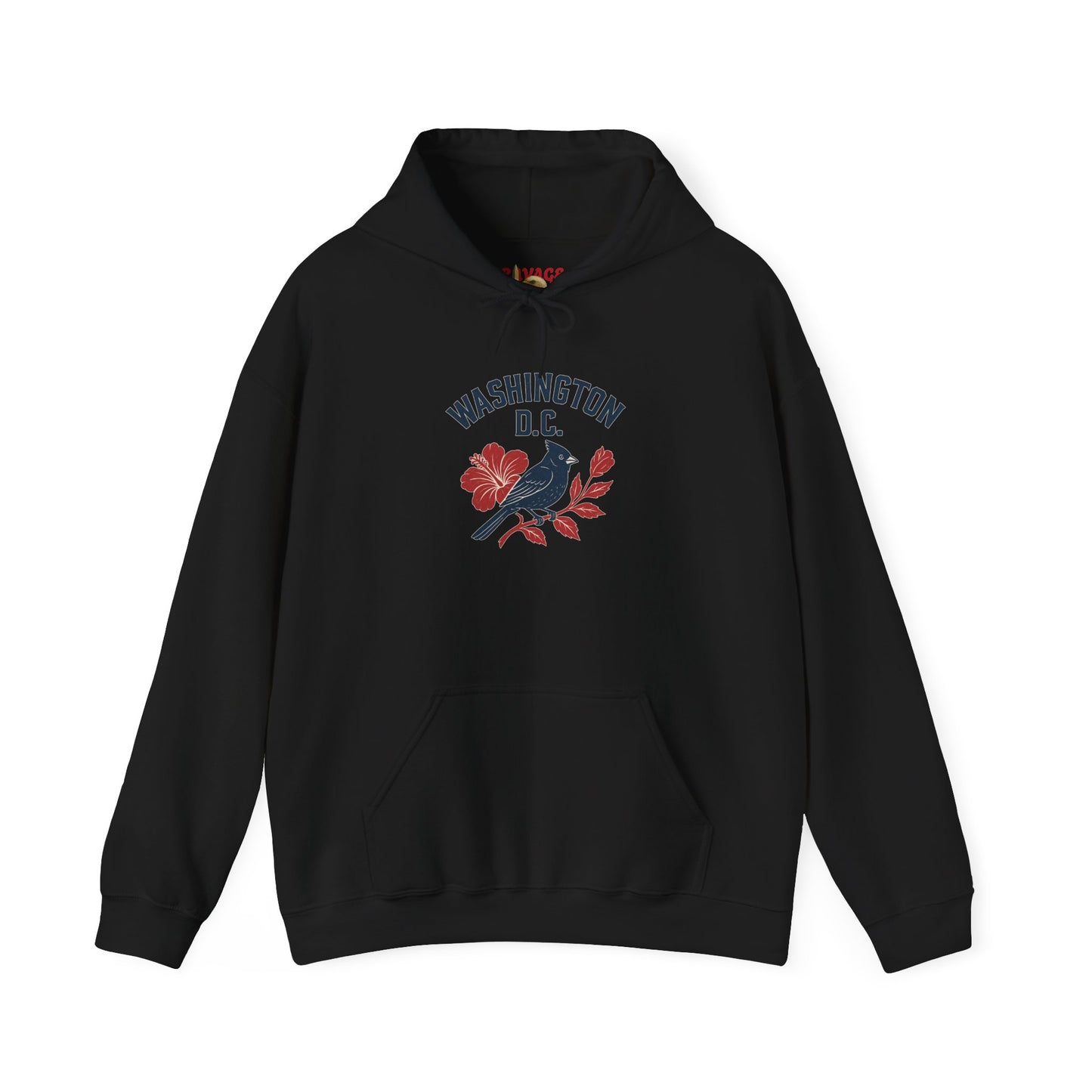 Washington D.C. Floral Hoodie – Unisex Heavy Blend Sweatshirt, Cozy Spring Streetwear, Travel Gift, DC Souvenir, Botanical Graphic Pullover