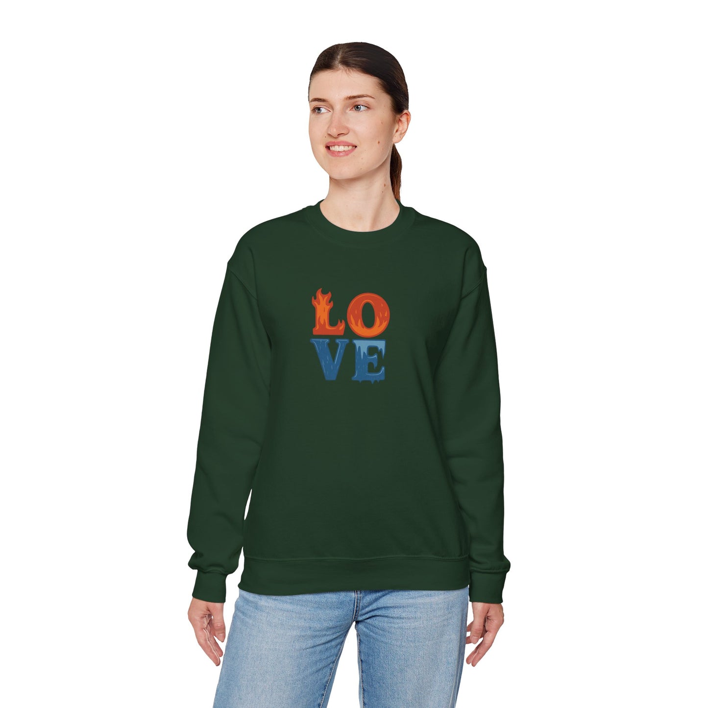 Patriotic Love Sweatshirt | Unisex Crewneck, Cozy Top for Celebrations, Gifts, Independence Day, Casual Style, Everyday Comfort