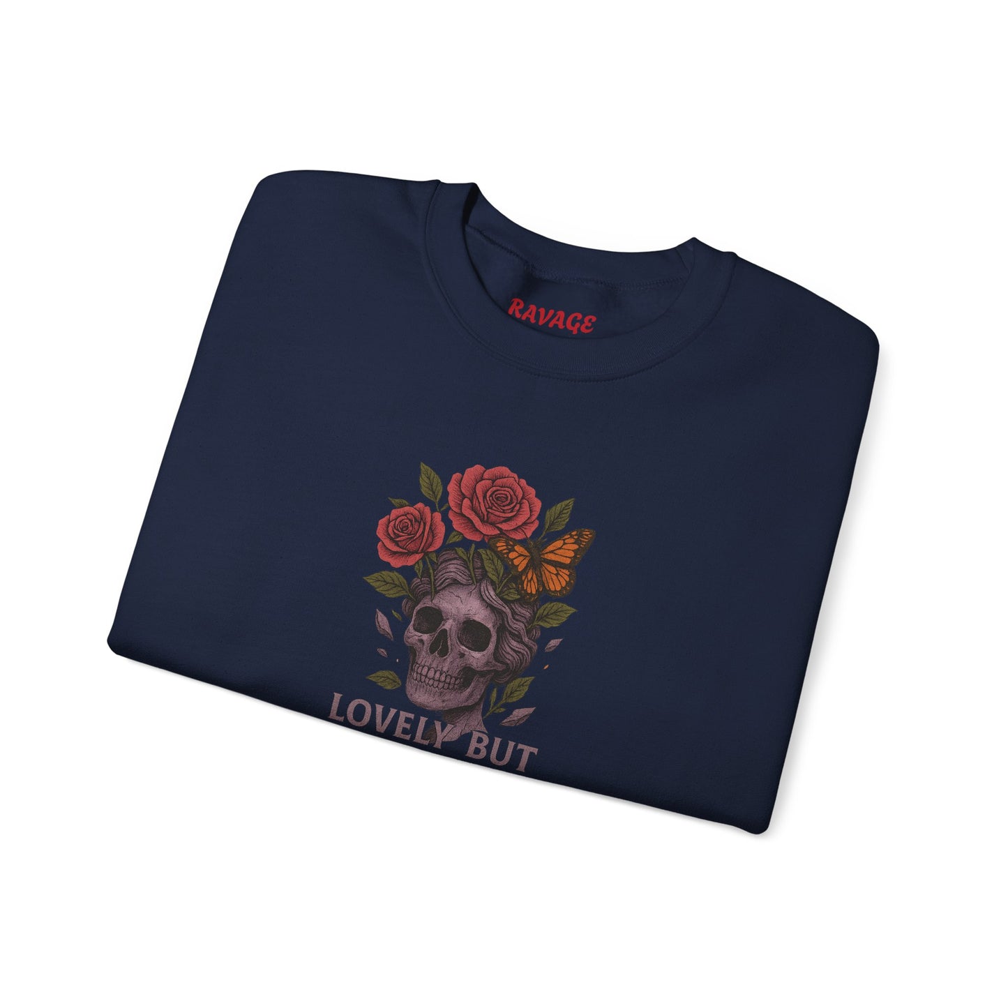 LOVELY BUT LETHAL Unisex Crewneck Sweatshirt – Heavy Blend Pullover for Casual Wear | Cozy Streetwear Gift for Her, Feminist Fashion Statement