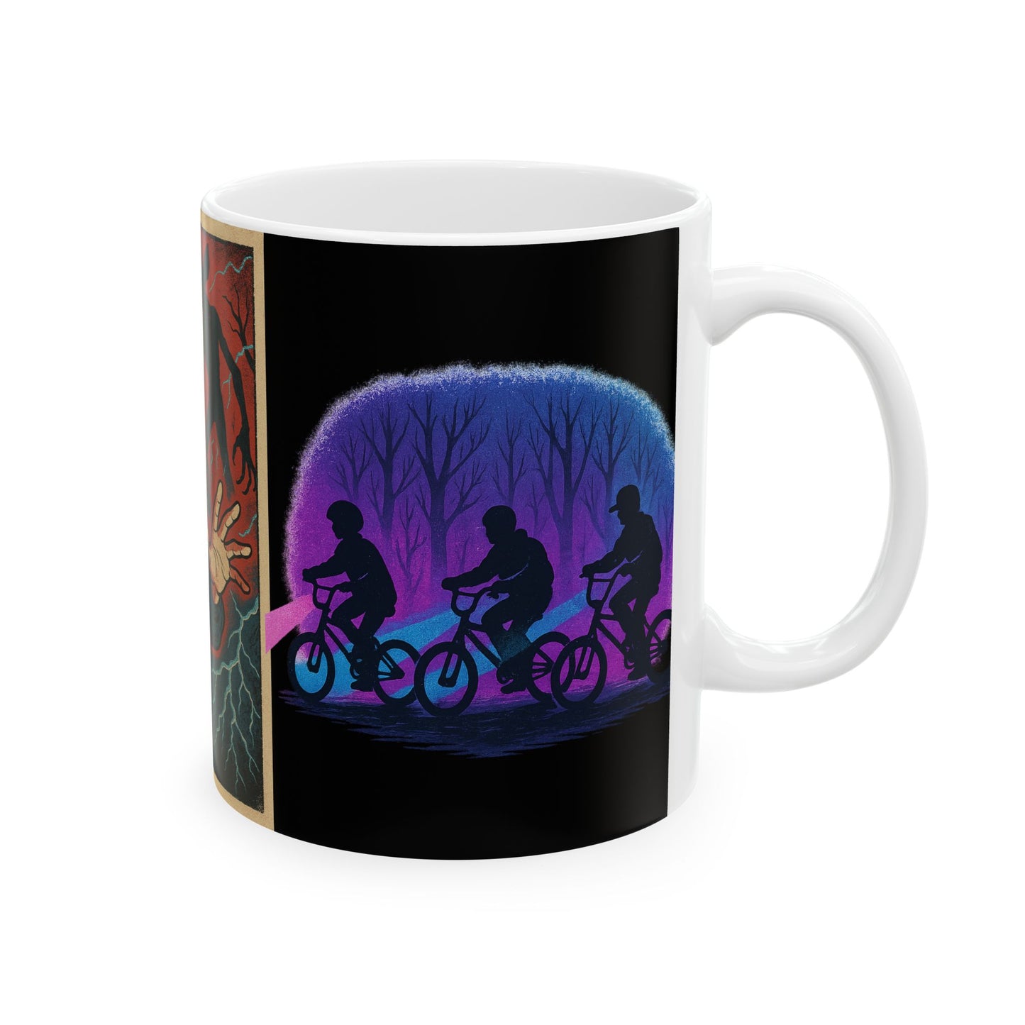 Stranger Things Art Ceramic Mug, 11oz, 15oz Size, Unique Gift for Fans, Retro Coffee Cup, Halloween Decor, Home & Living