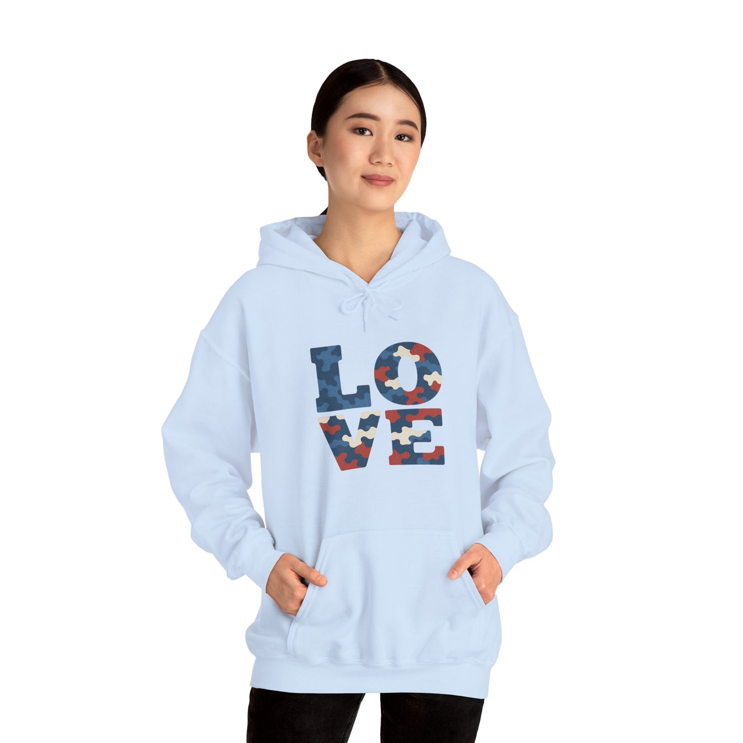 Unisex Hooded Sweatshirt with 'LOVE' Design - Cozy Gift for Friends, Valentine's Day, Casual Wear, Relaxation, Everyday Use