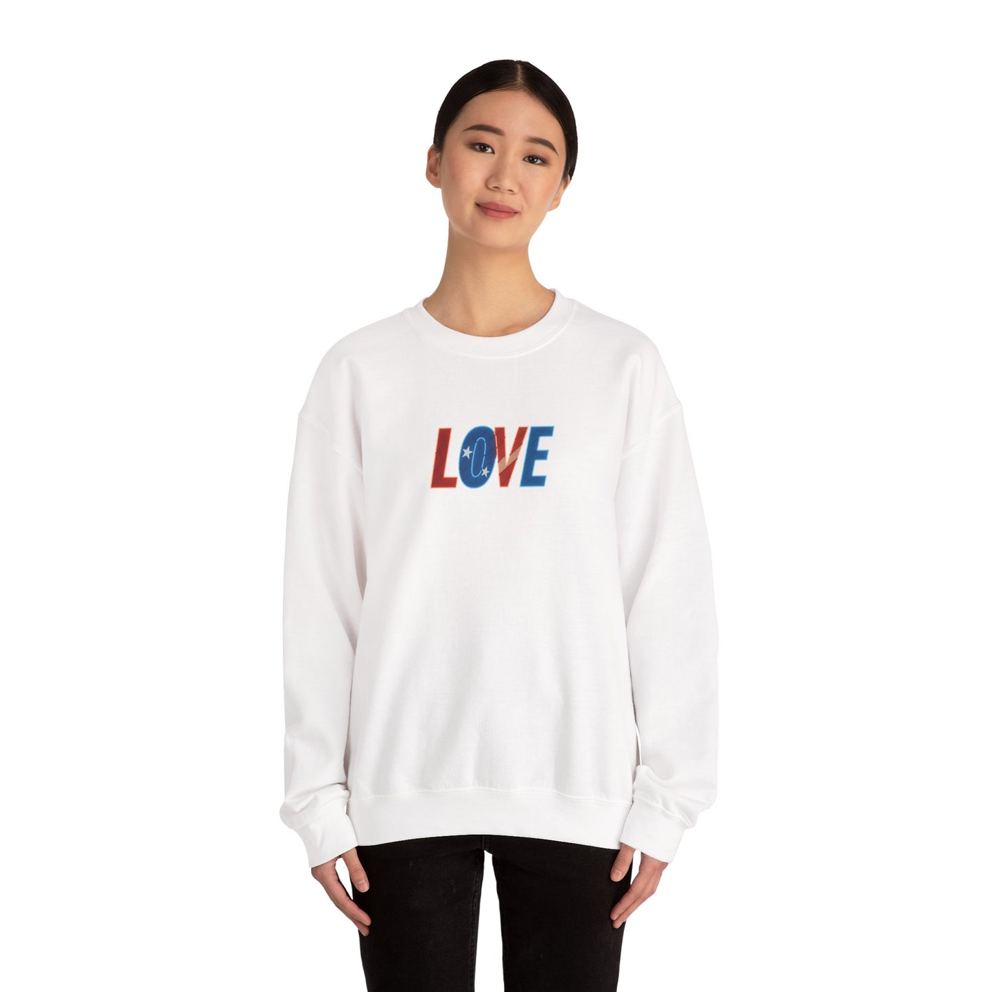Patriotic Love Sweatshirt | Unisex Crewneck, Cozy Top for Celebrations, Gifts, Independence Day, Casual Style, Everyday Comfort