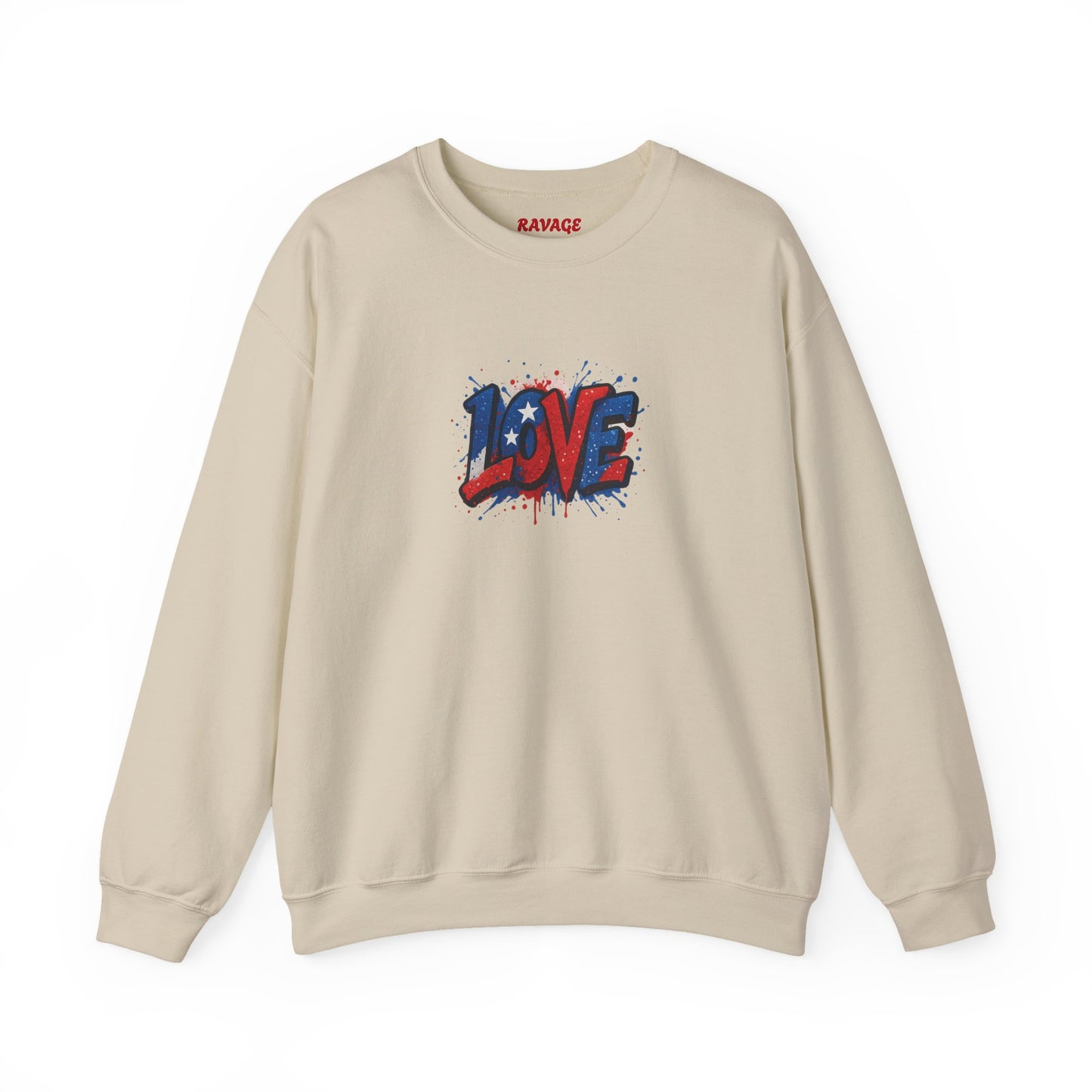 Patriotic Love Sweatshirt | Unisex Crewneck, Cozy Top for Celebrations, Gifts, Independence Day, Casual Style, Everyday Comfort
