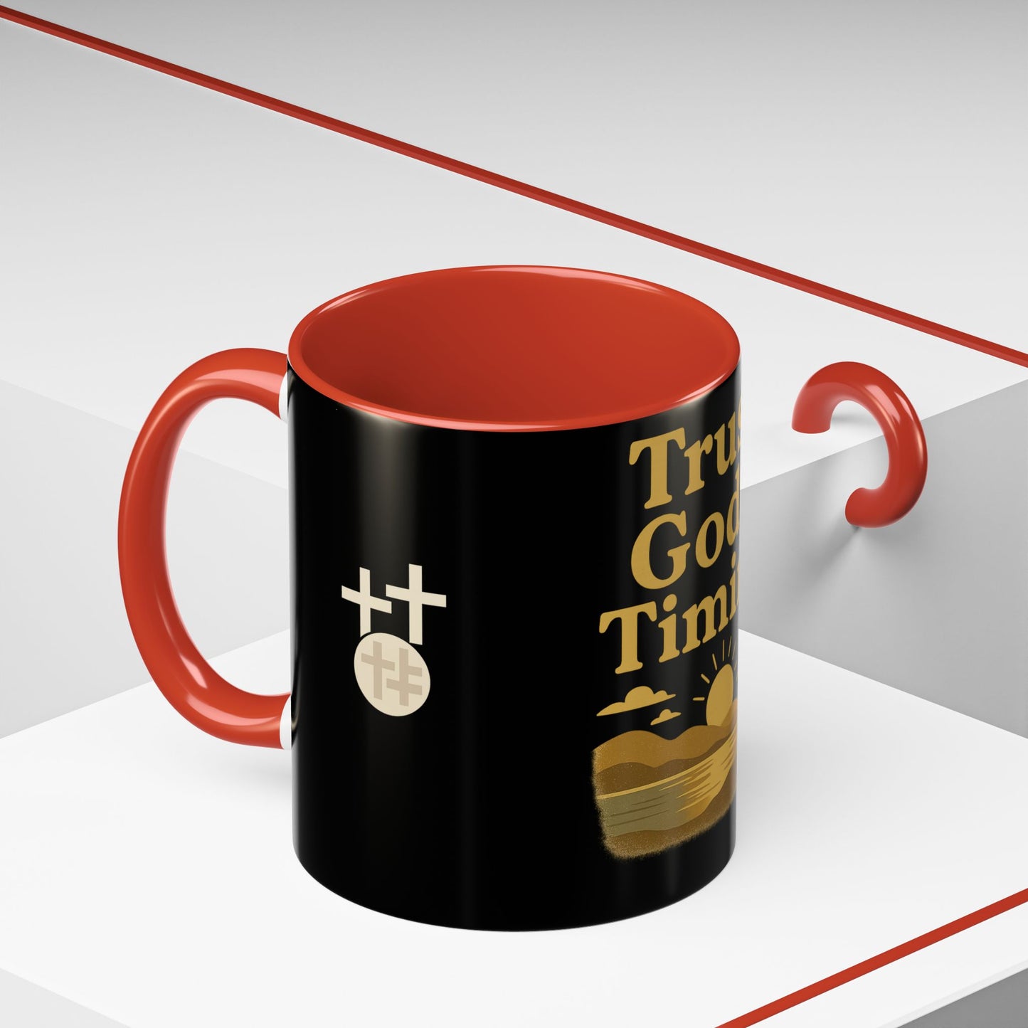 Trust God's Timing Christian Coffee Mug – Inspirational Accent Cup (11oz & 15oz), Faith-Based Gift for Coffee & Tea Lovers