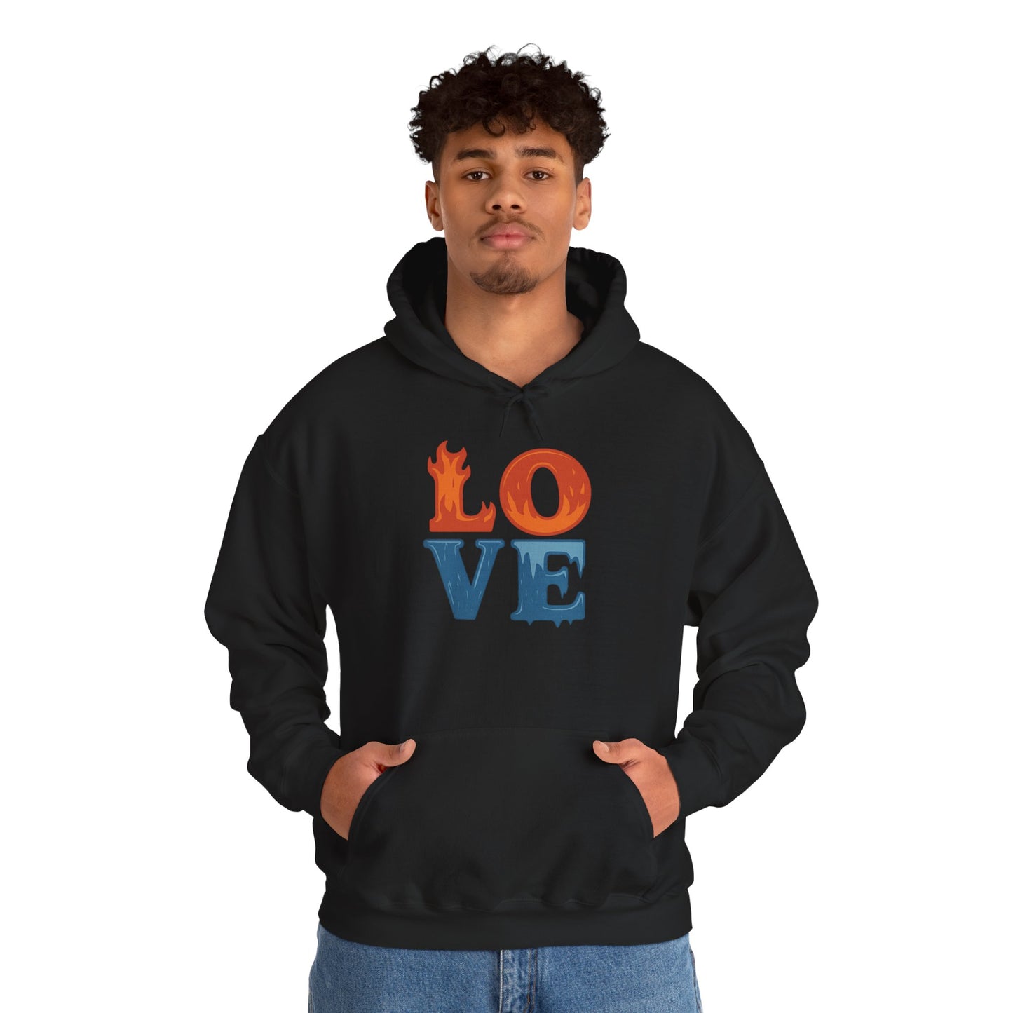 Unisex Hooded Sweatshirt with 'LOVE' Design - Cozy Gift for Friends, Valentine's Day, Casual Wear, Relaxation, Everyday Use