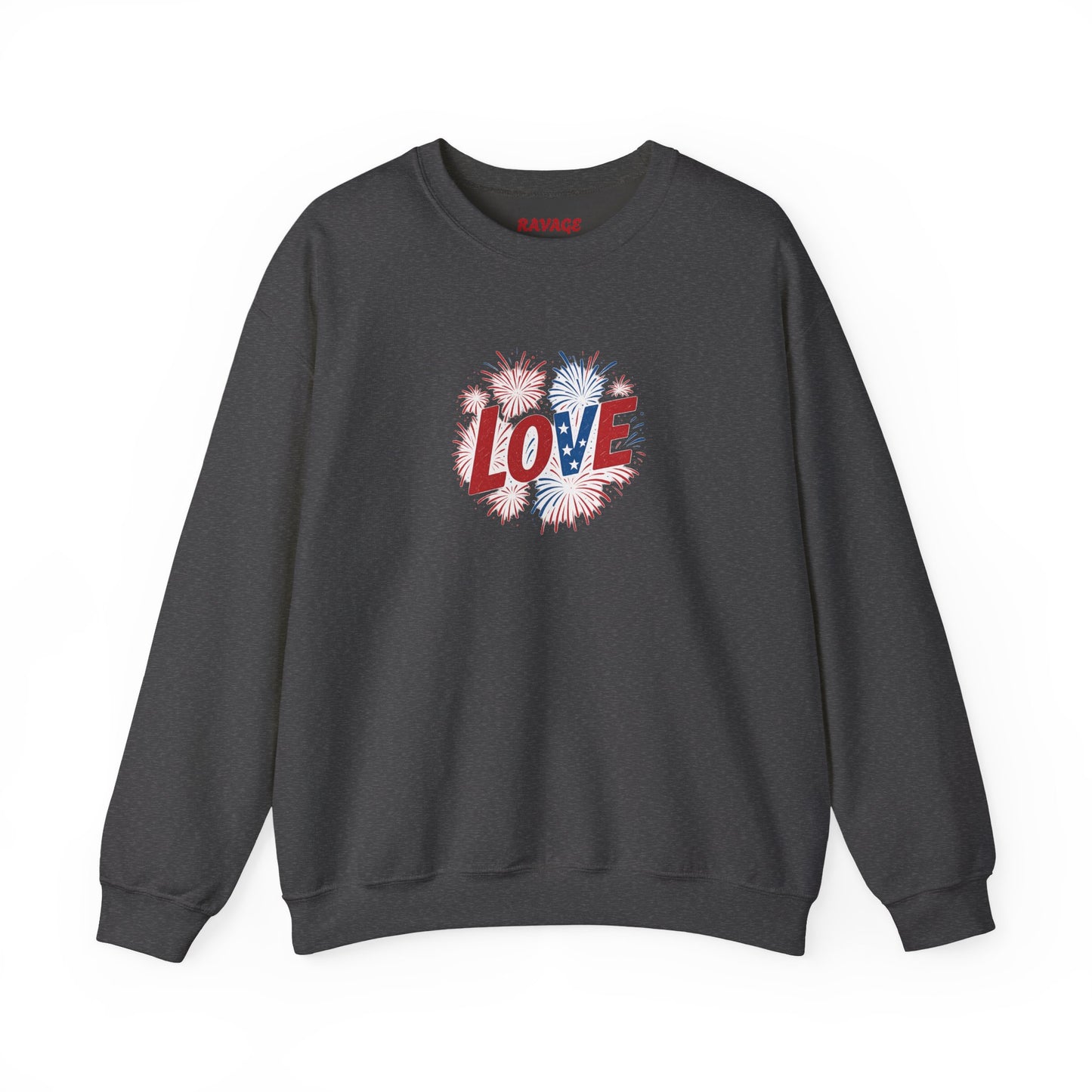 Patriotic Love Sweatshirt | Unisex Crewneck, Cozy Top for Celebrations, Gifts, Independence Day, Casual Style, Everyday Comfort