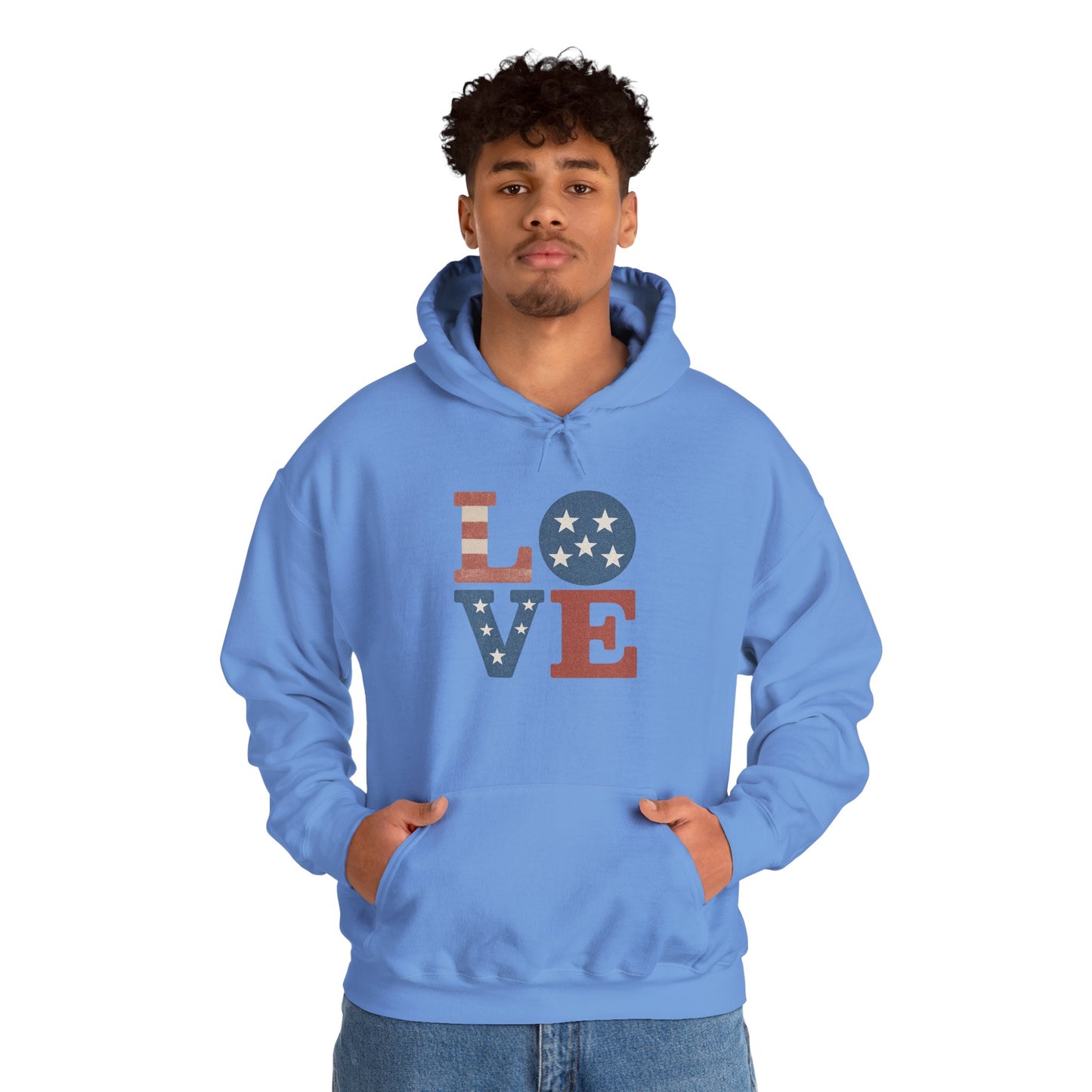 Unisex Hooded Sweatshirt with 'LOVE' Design - Cozy Gift for Friends, Valentine's Day, Casual Wear, Relaxation, Everyday Use