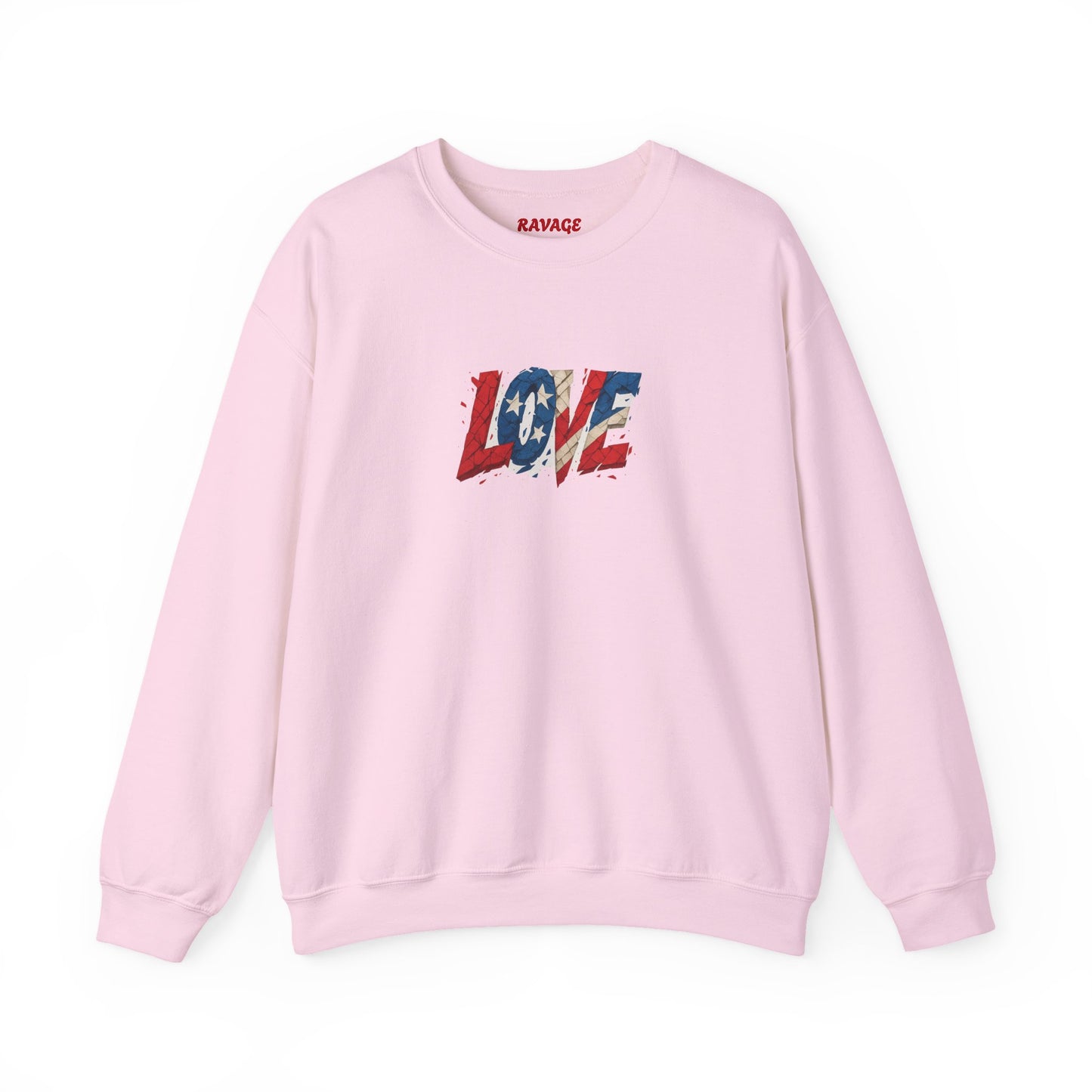 Patriotic Love Sweatshirt | Unisex Crewneck, Cozy Top for Celebrations, Gifts, Independence Day, Casual Style, Everyday Comfort
