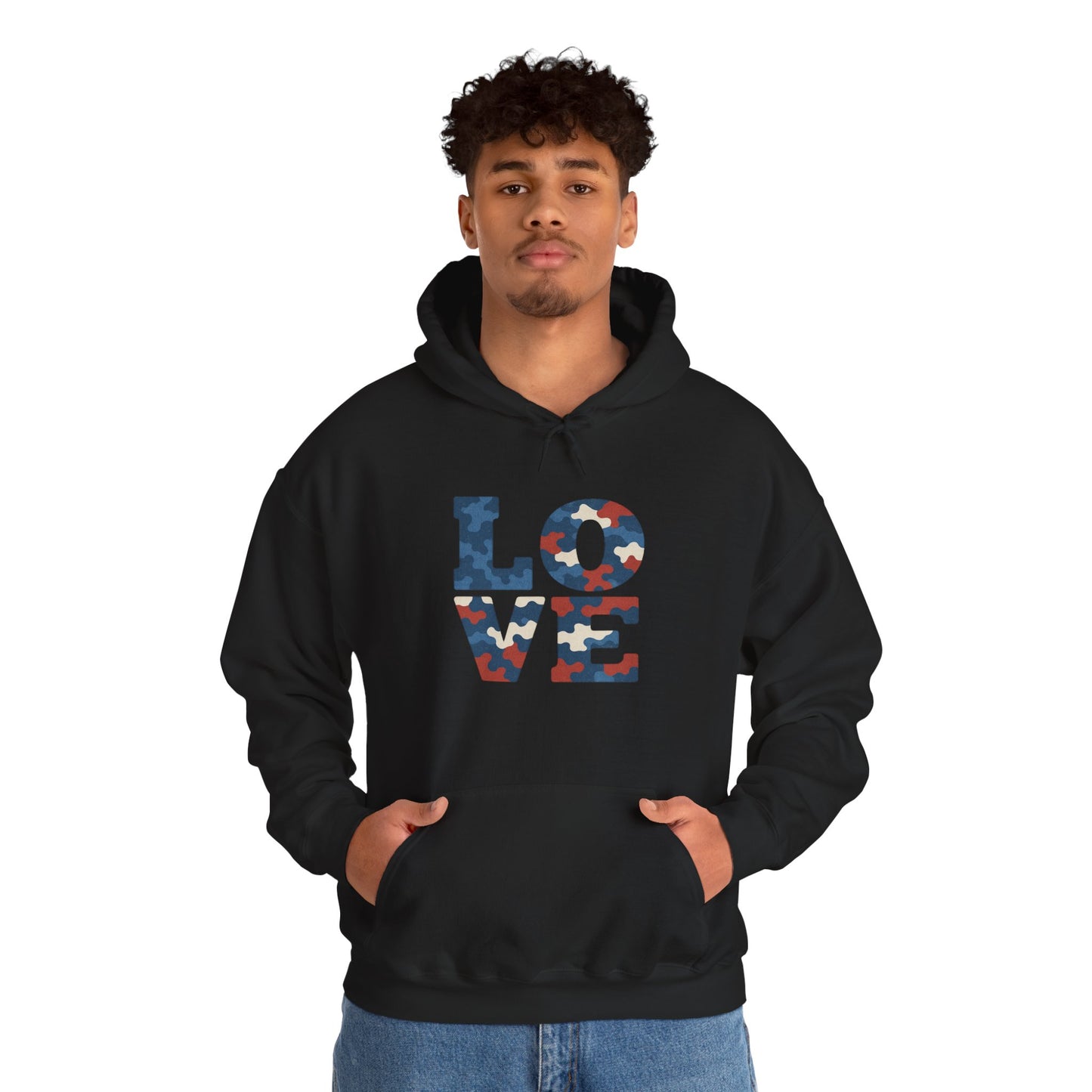 Unisex Hooded Sweatshirt with 'LOVE' Design - Cozy Gift for Friends, Valentine's Day, Casual Wear, Relaxation, Everyday Use