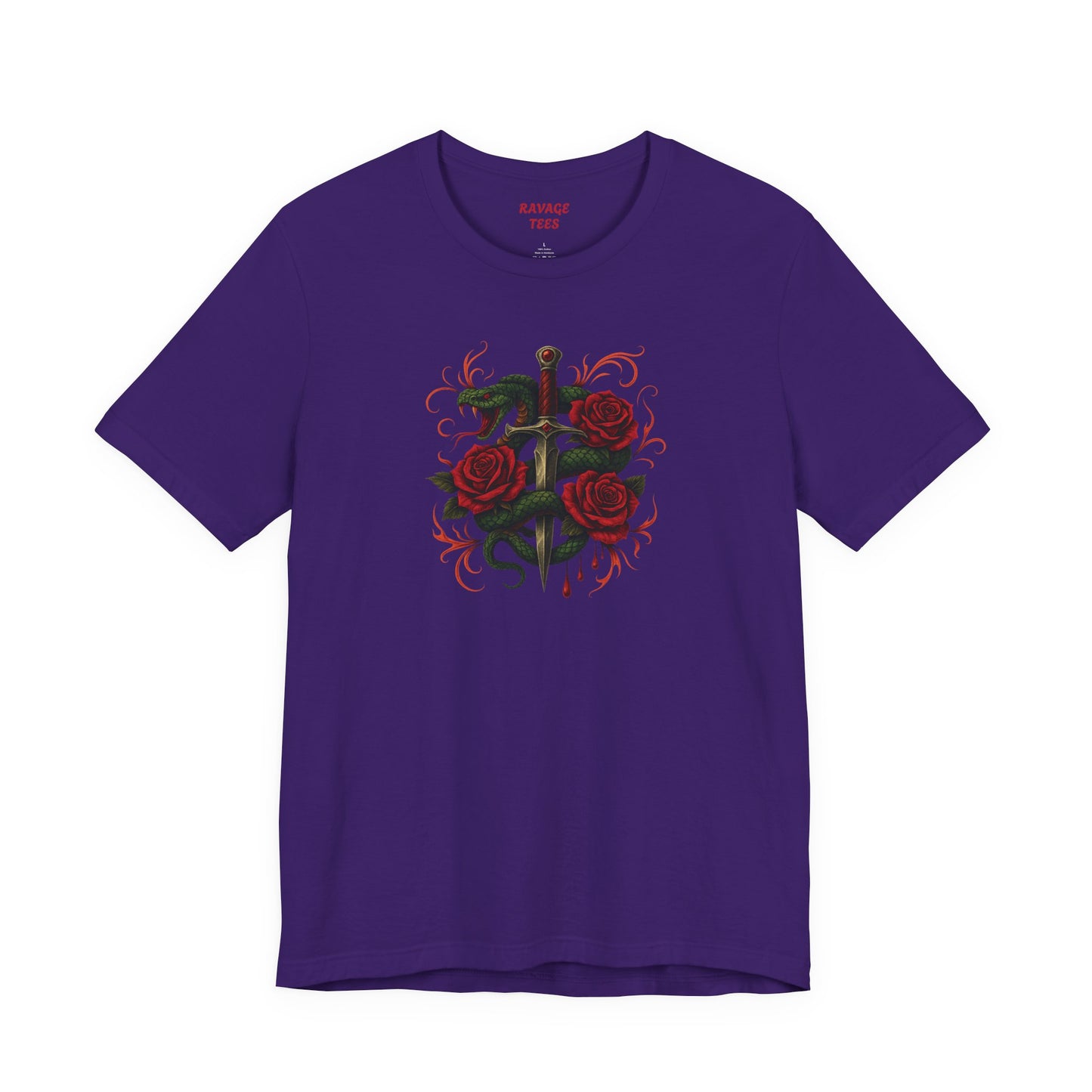 Edgy Rose Design Tee, Casual Wear, Gift for Music Lovers, Streetwear, Graphic Shirt, Vintage Style