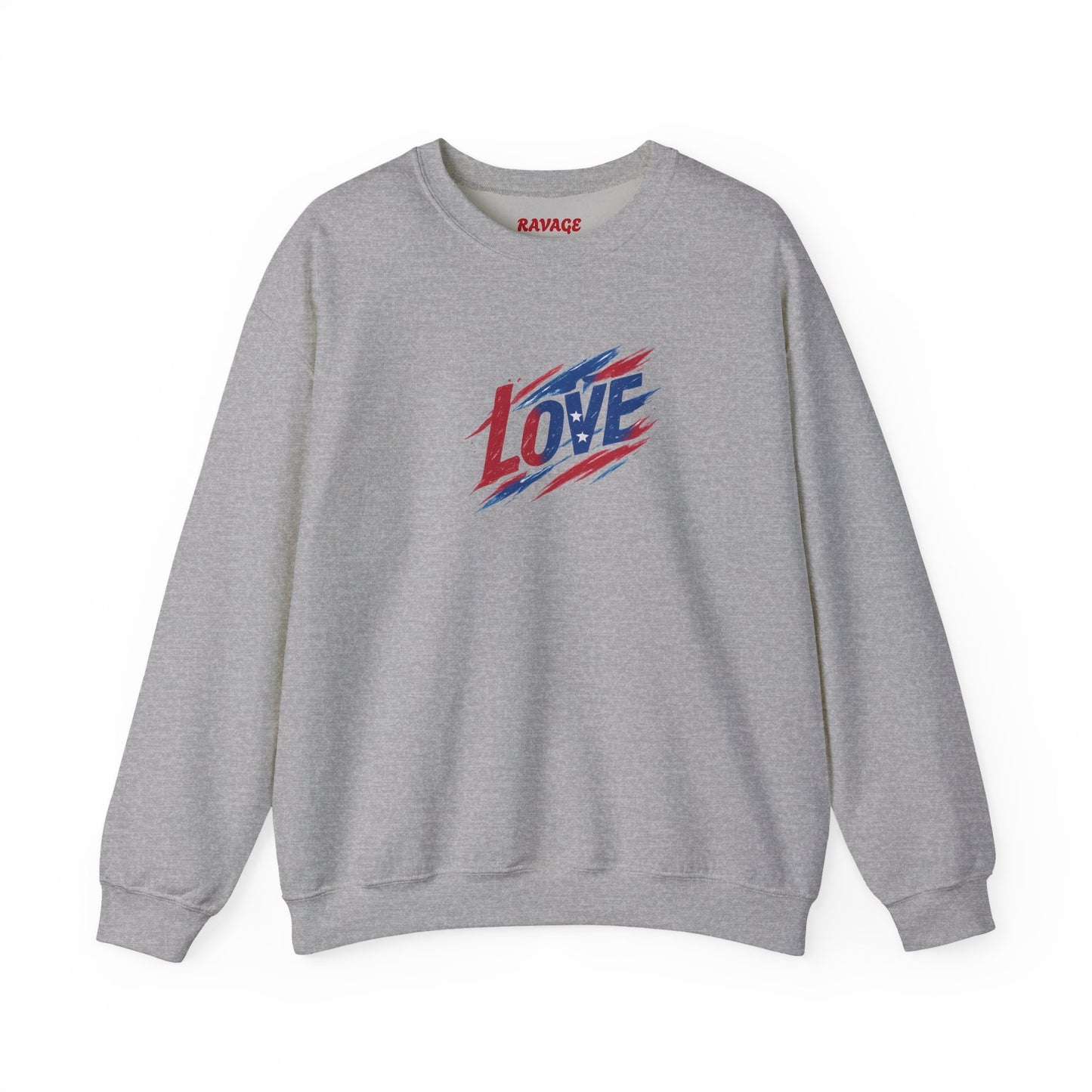 Patriotic Love Sweatshirt | Unisex Crewneck, Cozy Top for Celebrations, Gifts, Independence Day, Casual Style, Everyday Comfort