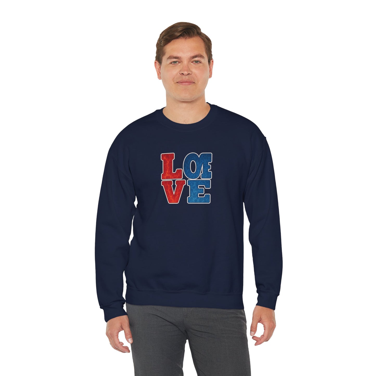 Patriotic Love Sweatshirt | Unisex Crewneck, Cozy Top for Celebrations, Gifts, Independence Day, Casual Style, Everyday Comfort