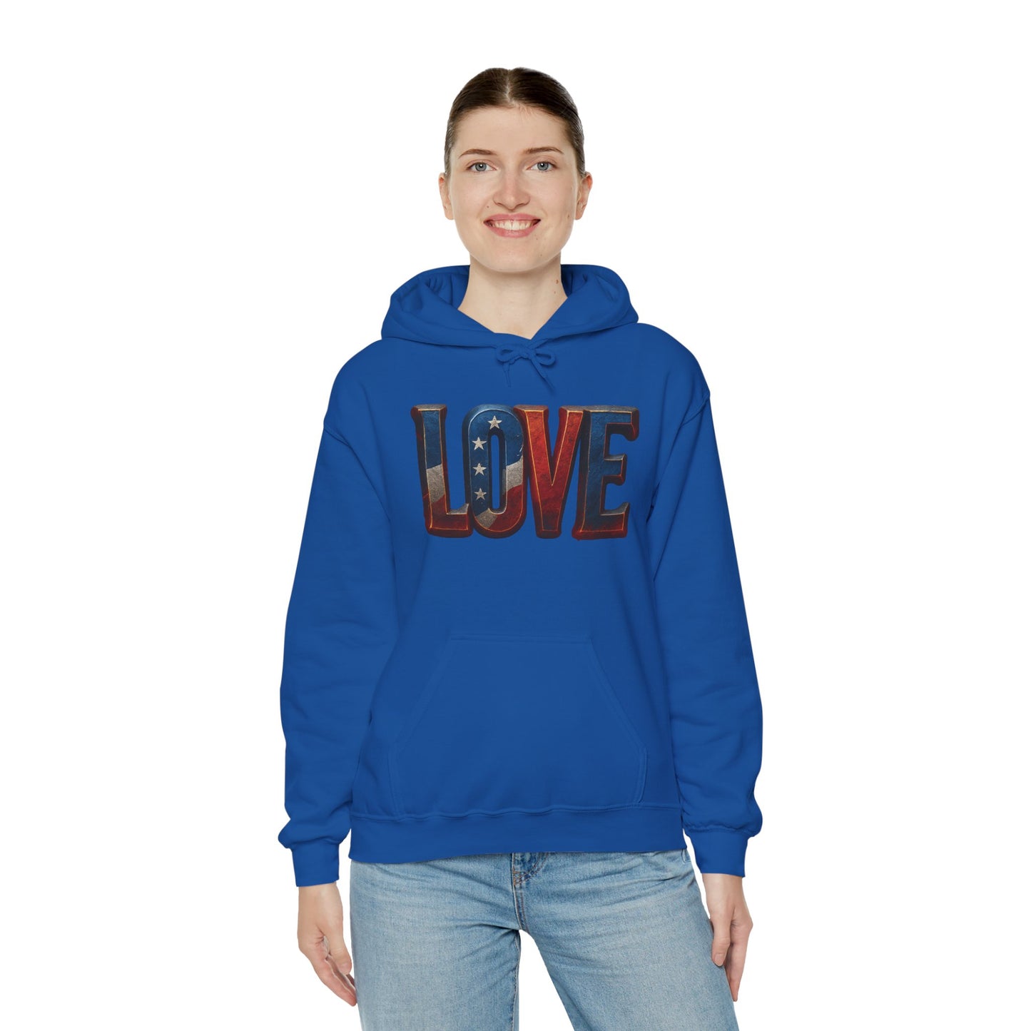 Unisex Hooded Sweatshirt with 'LOVE' Design - Cozy Gift for Friends, Valentine's Day, Casual Wear, Relaxation, Everyday Use
