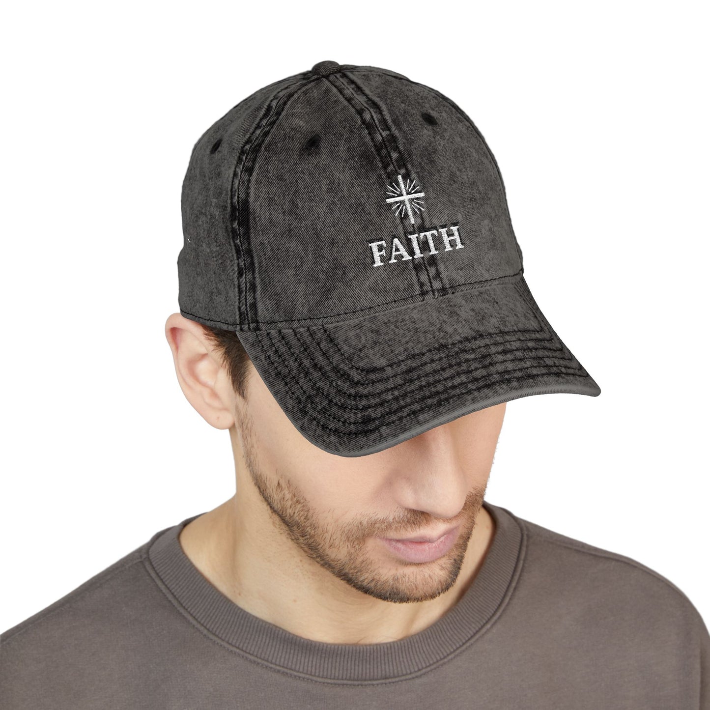 Vintage Faith Embroidered Cap, Inspirational Hat for Everyday Wear, Perfect Gift for Birthdays & Holidays