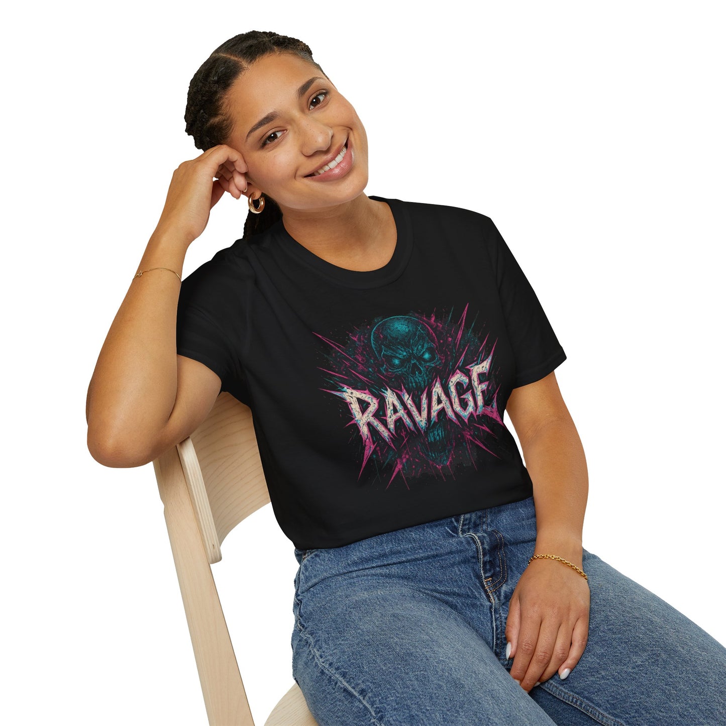 Ravaging Skull Graphic Unisex T-Shirt, Edgy Streetwear, Music Festival Tee, Halloween Outfit, Unique Gift for Him/Her