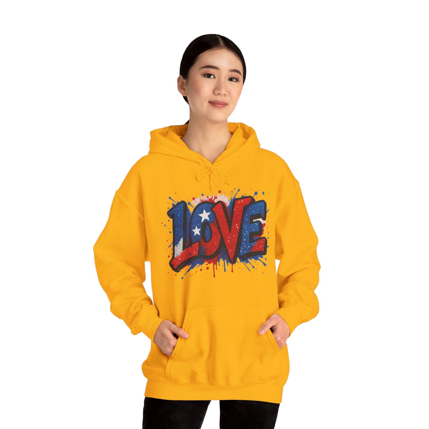 Unisex Hooded Sweatshirt with 'LOVE' Design - Cozy Gift for Friends, Valentine's Day, Casual Wear, Relaxation, Everyday Use