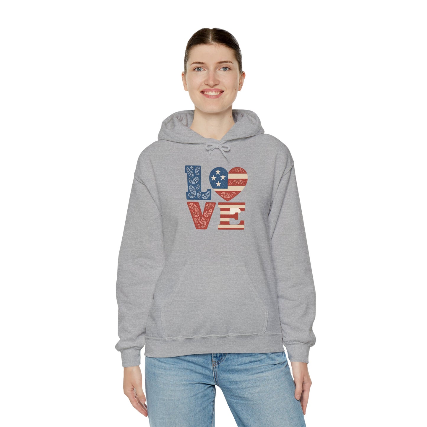 Unisex Hooded Sweatshirt with 'LOVE' Design - Cozy Gift for Friends, Valentine's Day, Casual Wear, Relaxation, Everyday Use