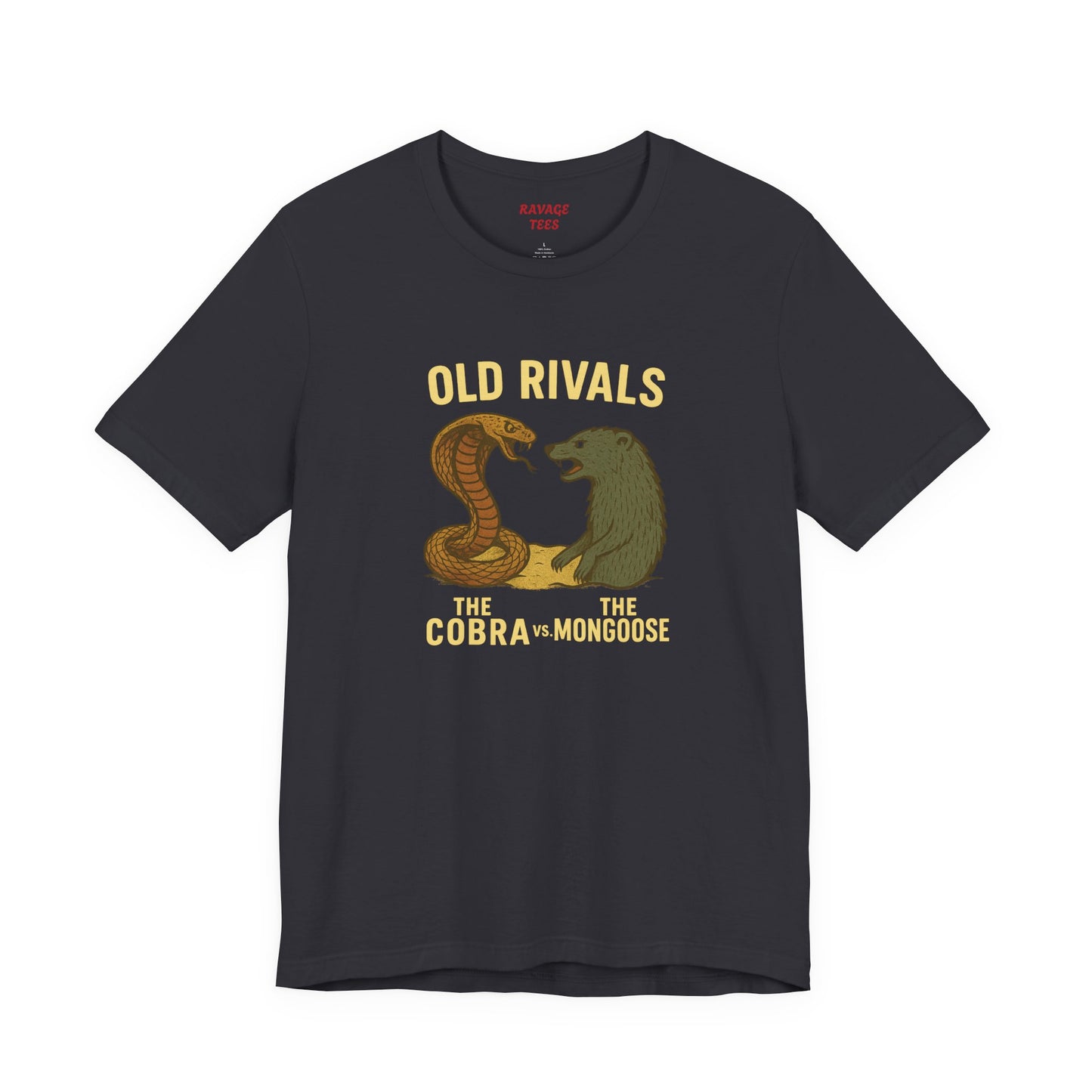 Vintage Rivalry Tee - Cobra vs Mongoose T-Shirt, Retro Graphic Outdoor Adventure Shirt, Perfect Gift for Animal Lovers