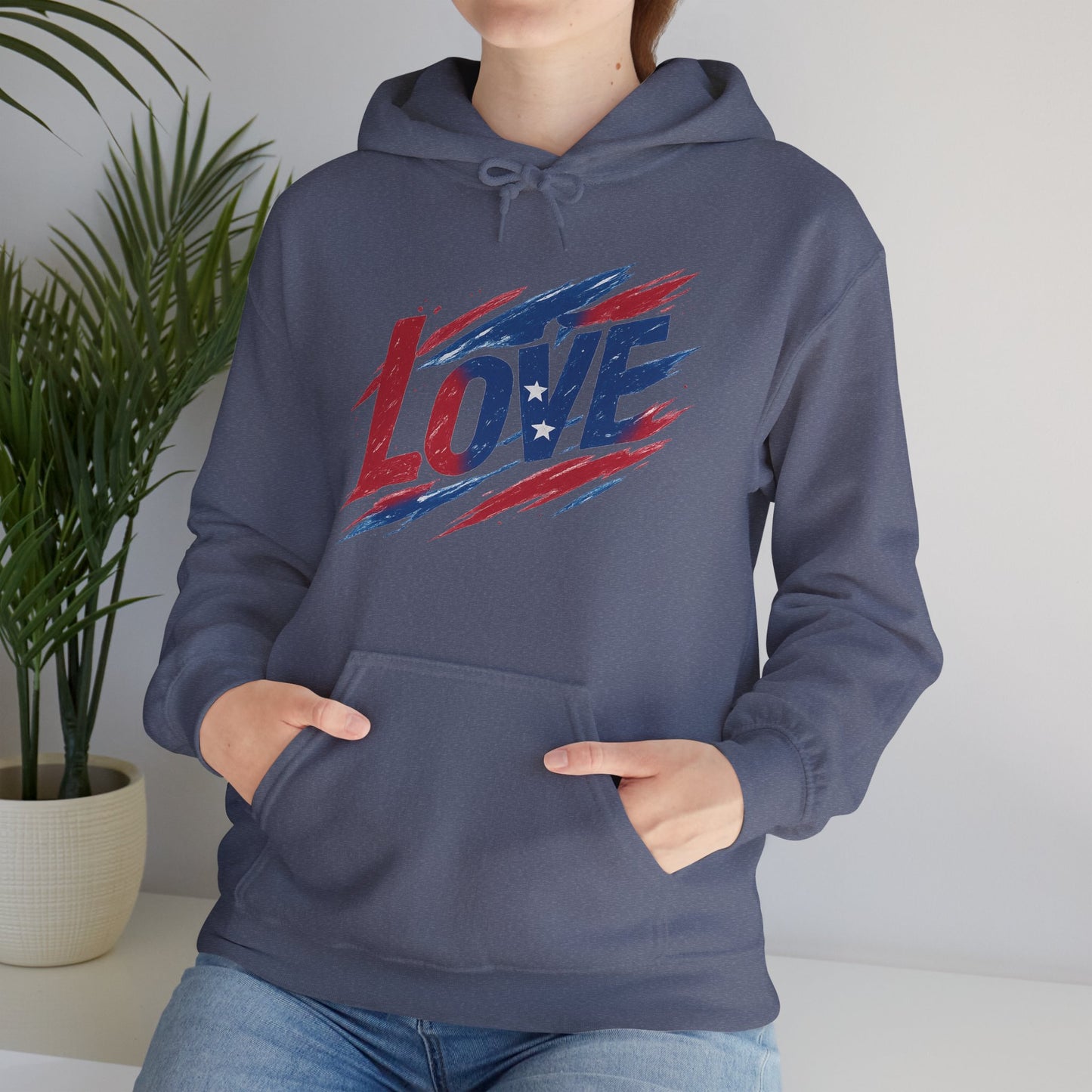 Unisex Hooded Sweatshirt with 'LOVE' Design - Cozy Gift for Friends, Valentine's Day, Casual Wear, Relaxation, Everyday Use