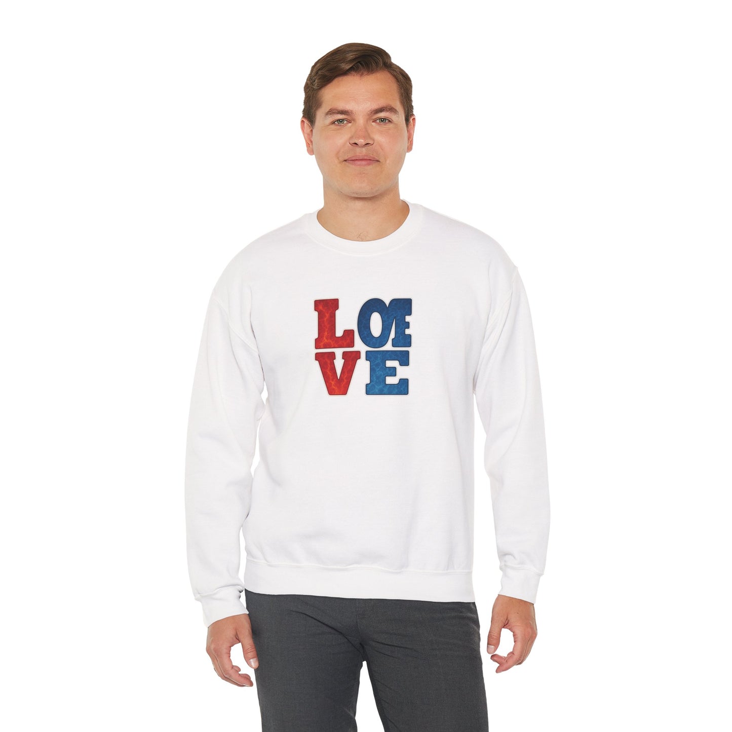 Patriotic Love Sweatshirt | Unisex Crewneck, Cozy Top for Celebrations, Gifts, Independence Day, Casual Style, Everyday Comfort