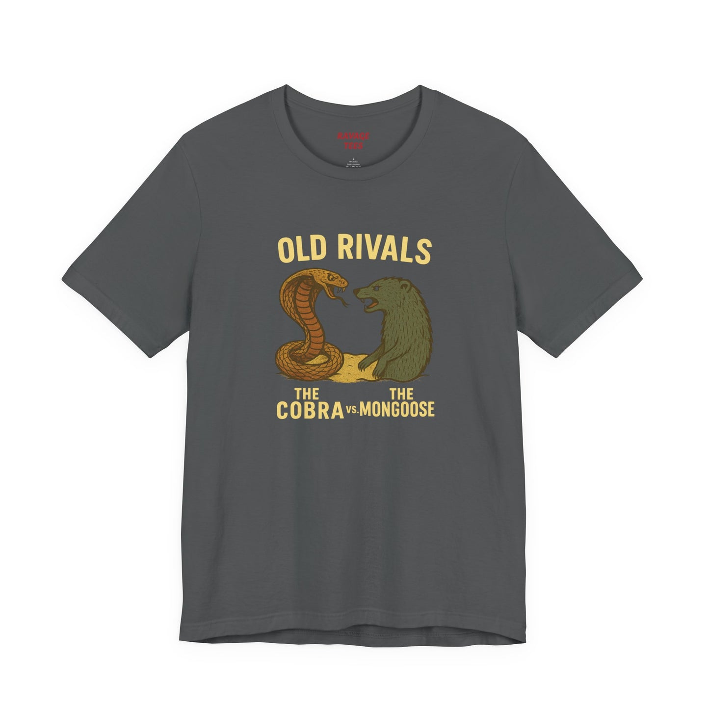 Vintage Rivalry Tee - Cobra vs Mongoose T-Shirt, Retro Graphic Outdoor Adventure Shirt, Perfect Gift for Animal Lovers
