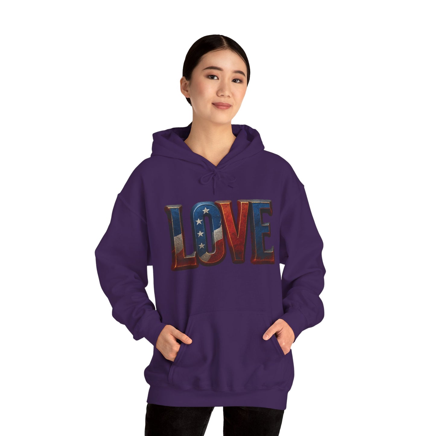 Unisex Hooded Sweatshirt with 'LOVE' Design - Cozy Gift for Friends, Valentine's Day, Casual Wear, Relaxation, Everyday Use